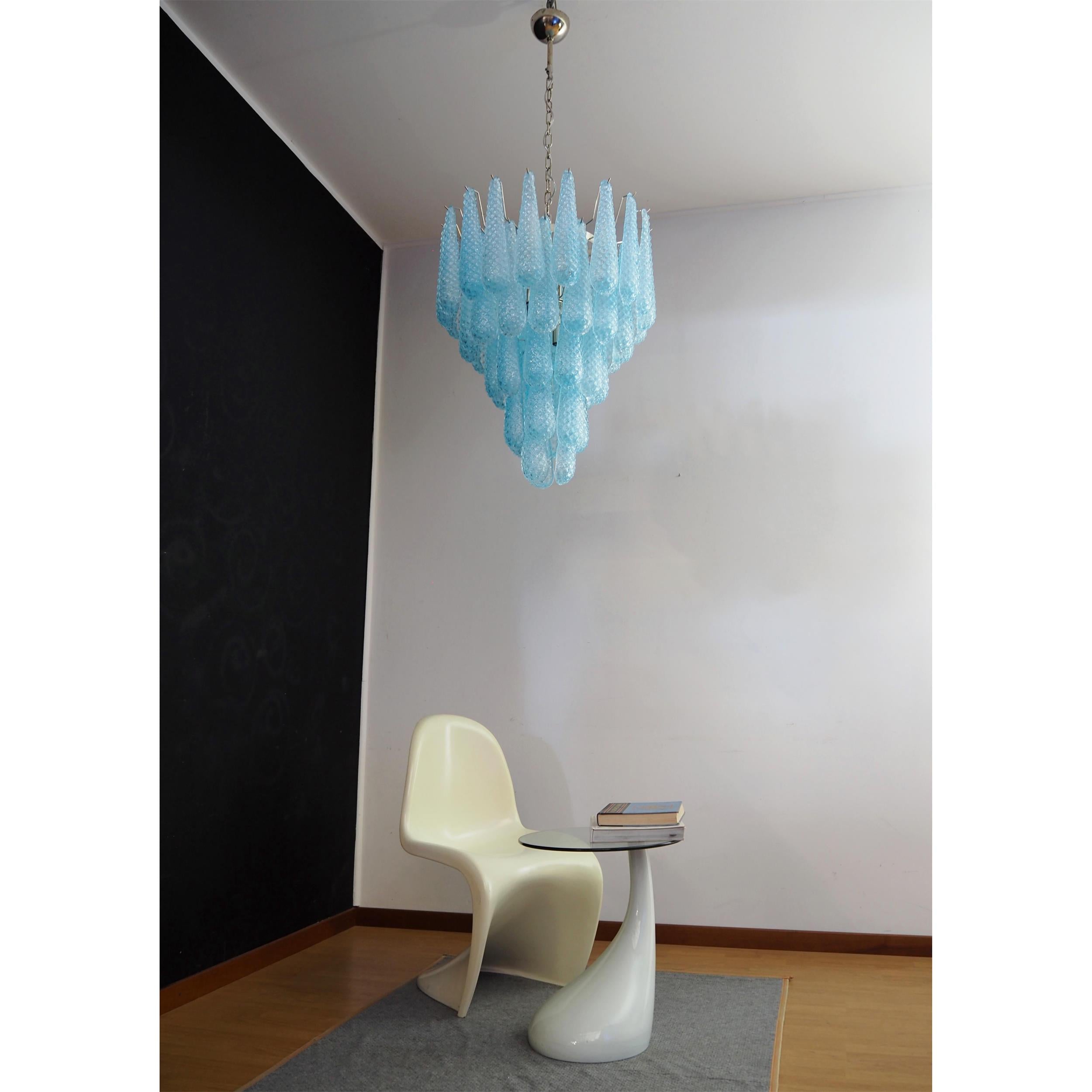 Inset Premium Drop Murano Metal Glass Chandelier - Lamp Copper