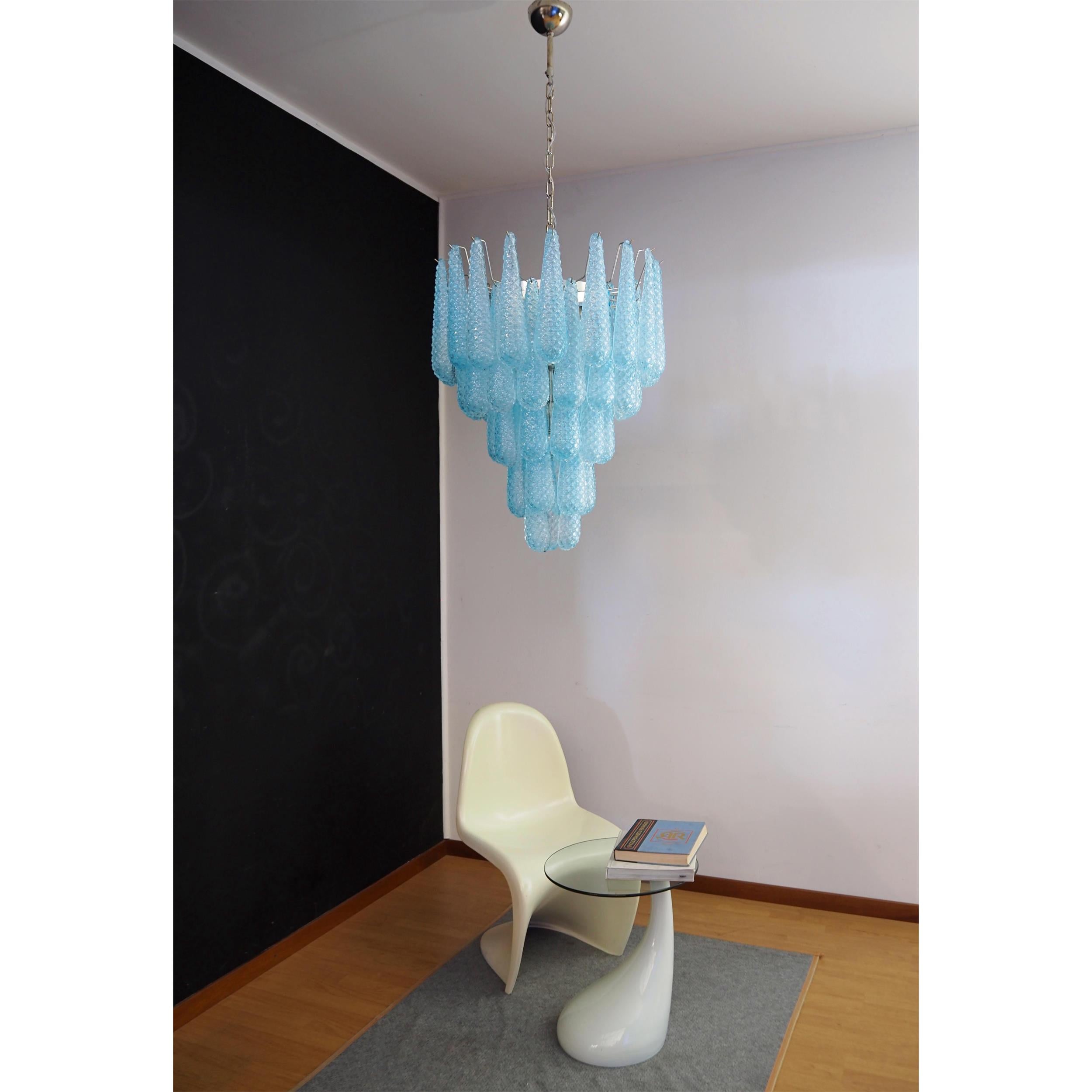 Inset Premium Drop Murano Metal Glass Chandelier - Lamp Copper