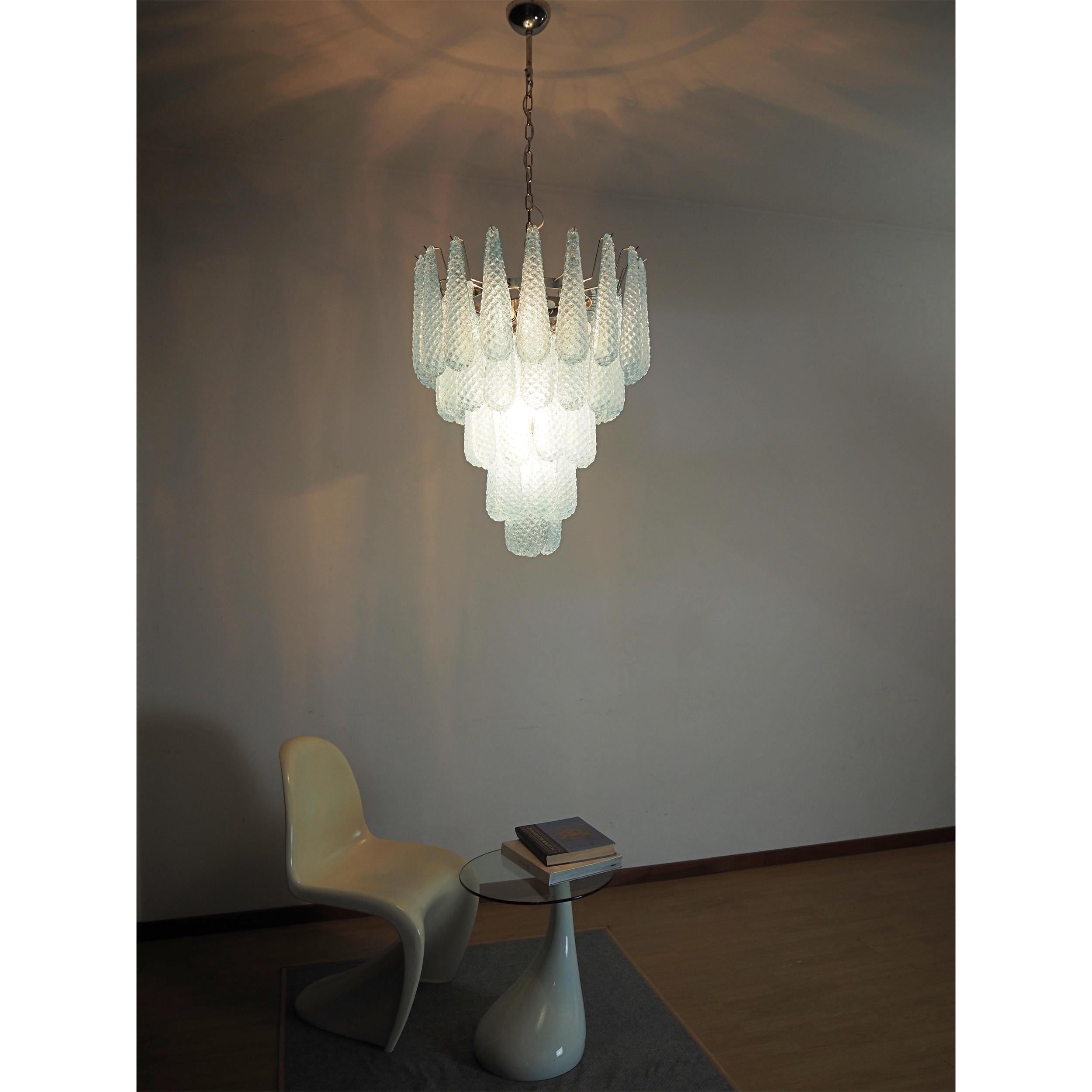 Inset Premium Drop Murano Metal Glass Chandelier - Lamp Copper