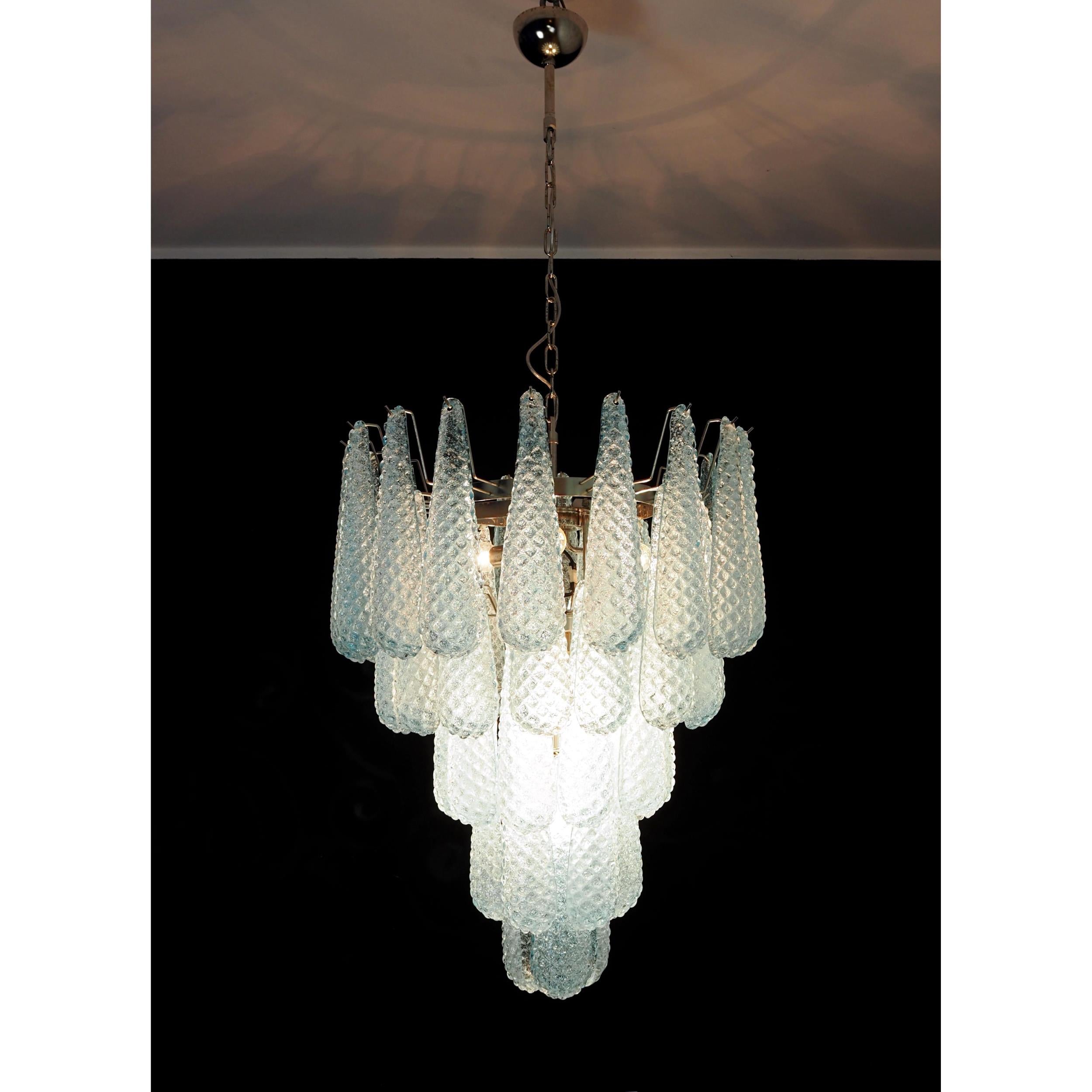 Inset Premium Drop Murano Metal Glass Chandelier - Lamp Copper