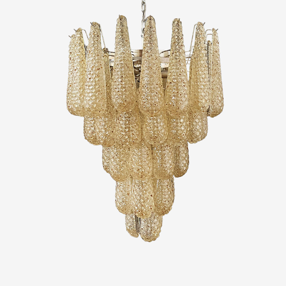 Inset Premium Drop Murano Metal Glass Chandelier - Lamp Copper
