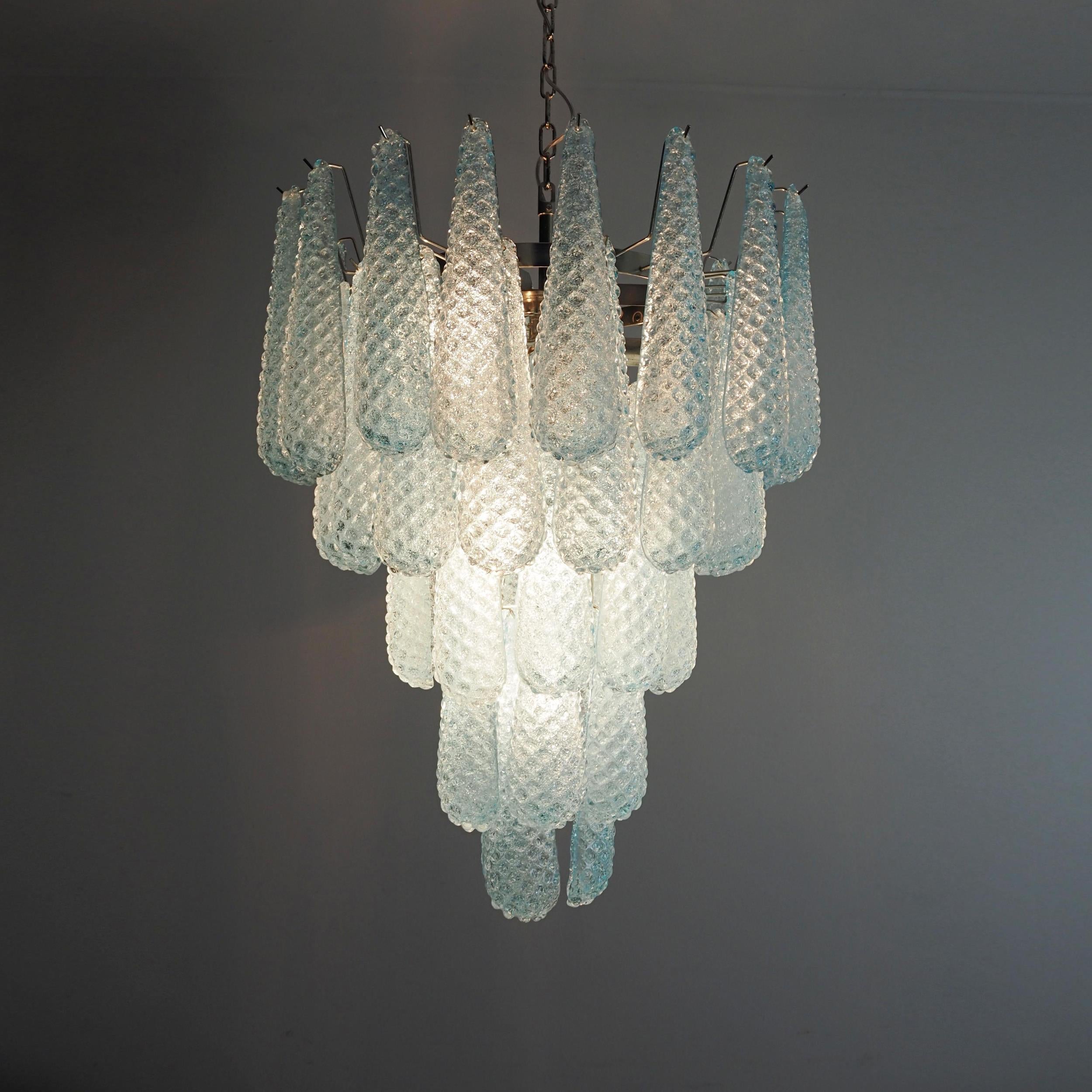 Inset Premium Drop Murano Metal Glass Chandelier - Lamp Copper