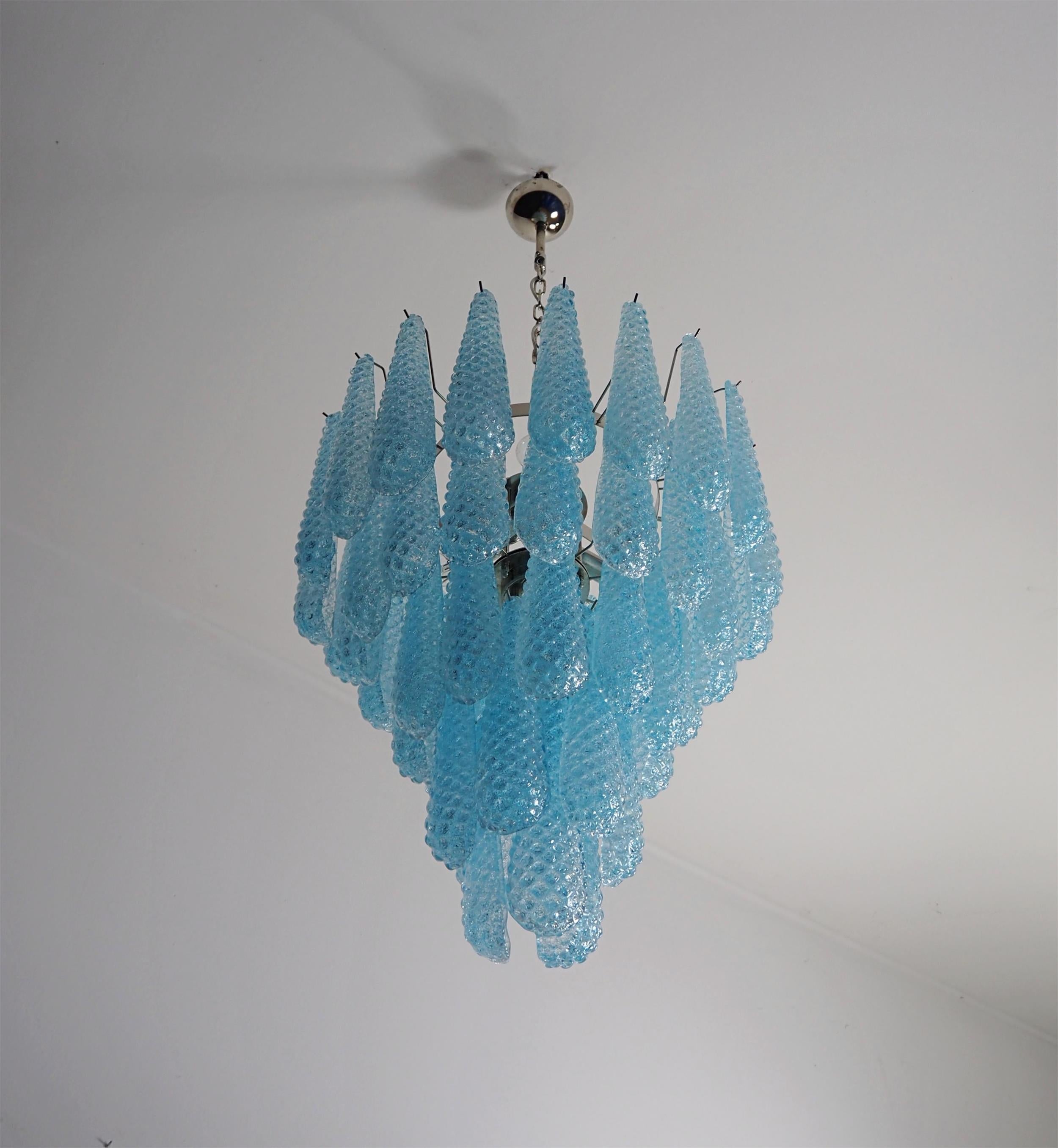 Inset Premium Drop Murano Metal Glass Chandelier - Lamp Copper