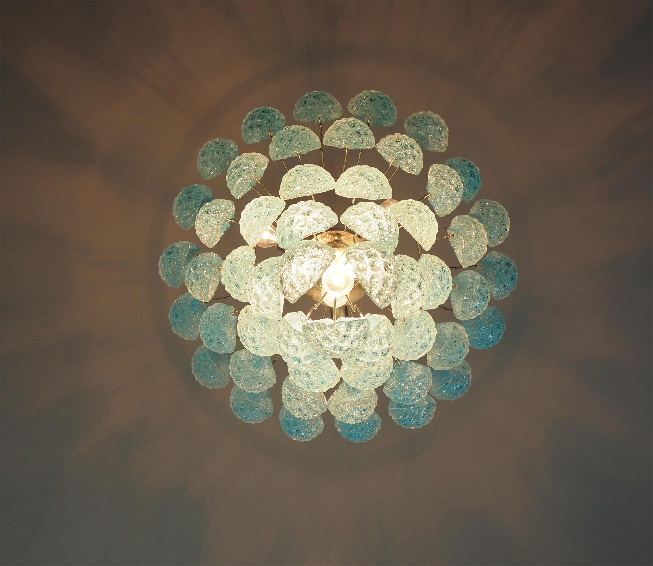 Inset Premium Drop Murano Metal Glass Chandelier - Lamp Copper