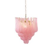 Junto Postmodern Luxury Drop Pink Metal Glass Chandelier - Lamp Copper