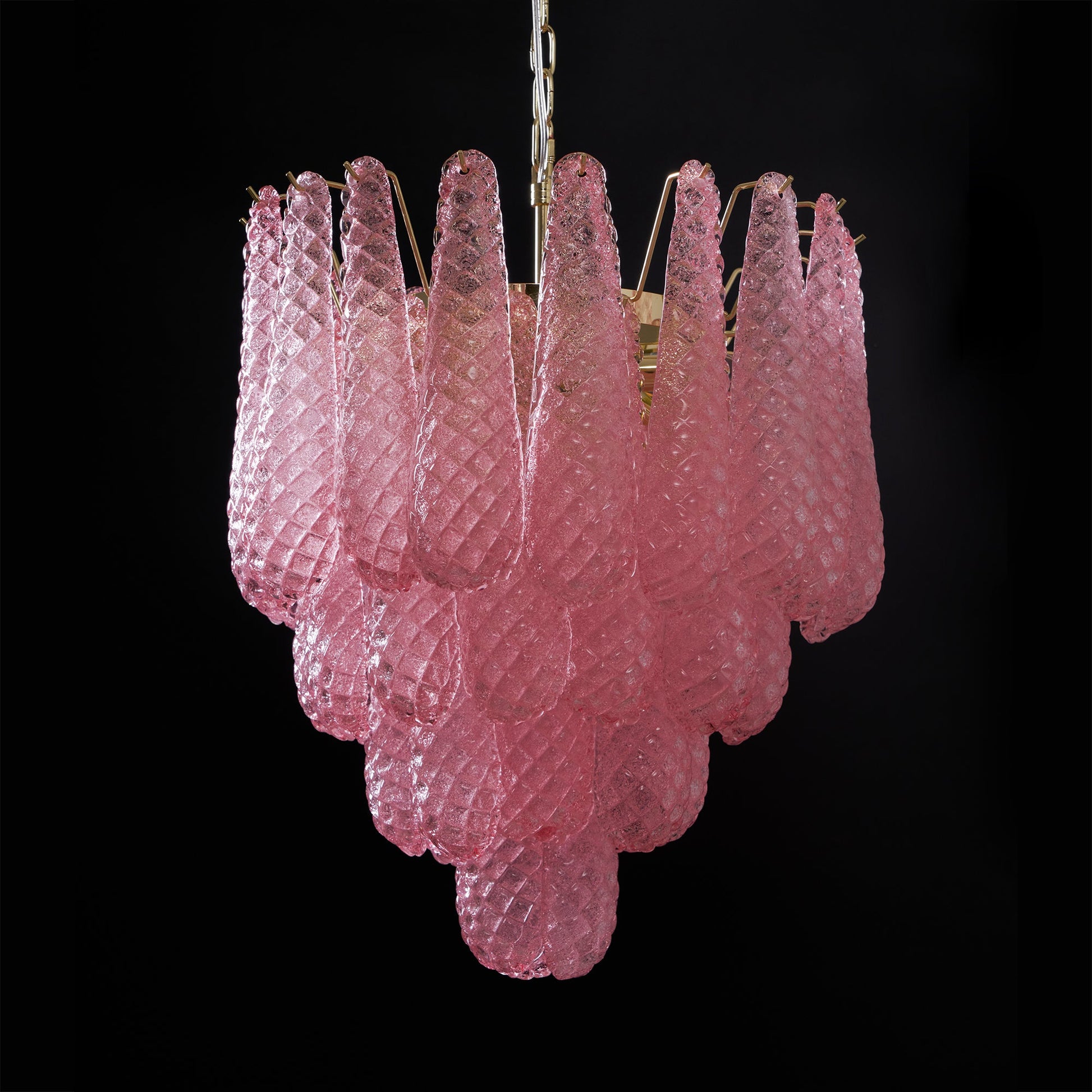 Junto Postmodern Luxury Drop Pink Metal Glass Chandelier - Lamp Copper