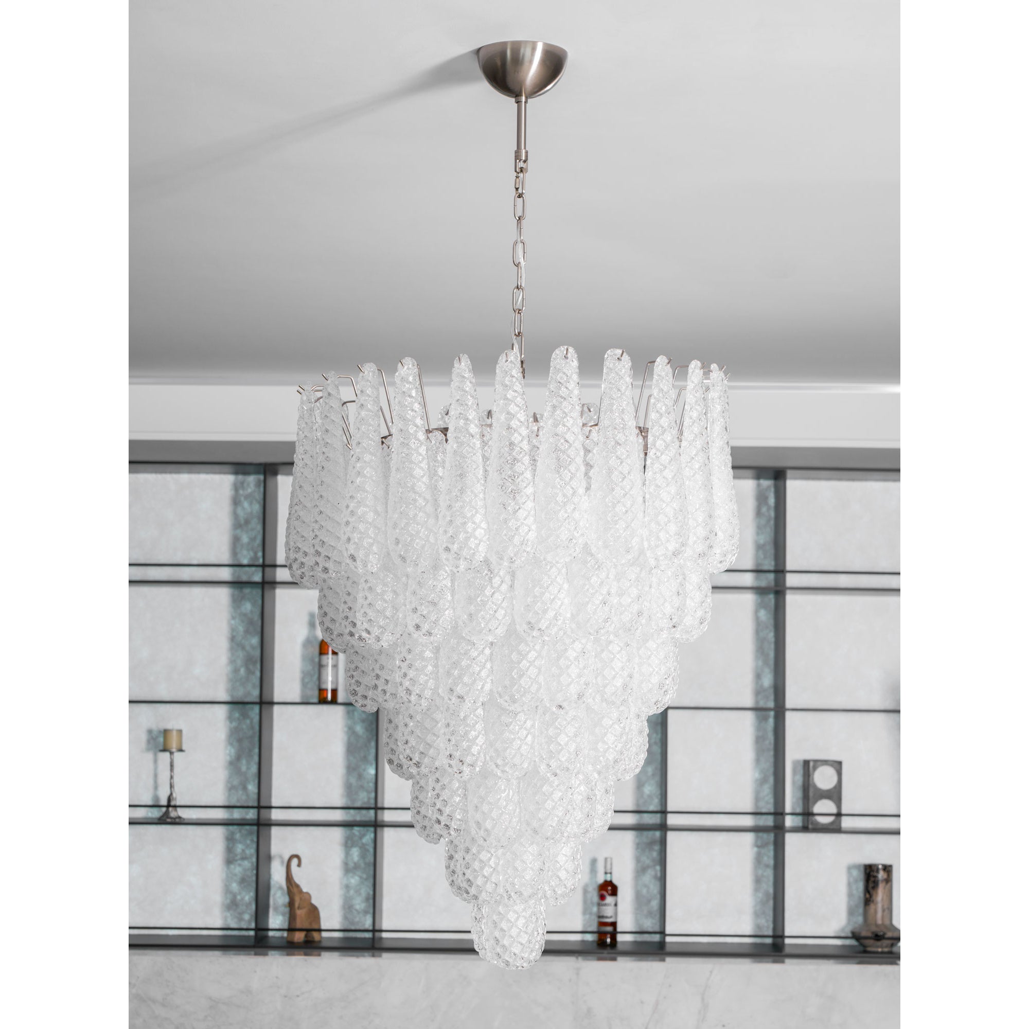 Inset Premium Drop Murano Metal Glass Chandelier - Lamp Copper