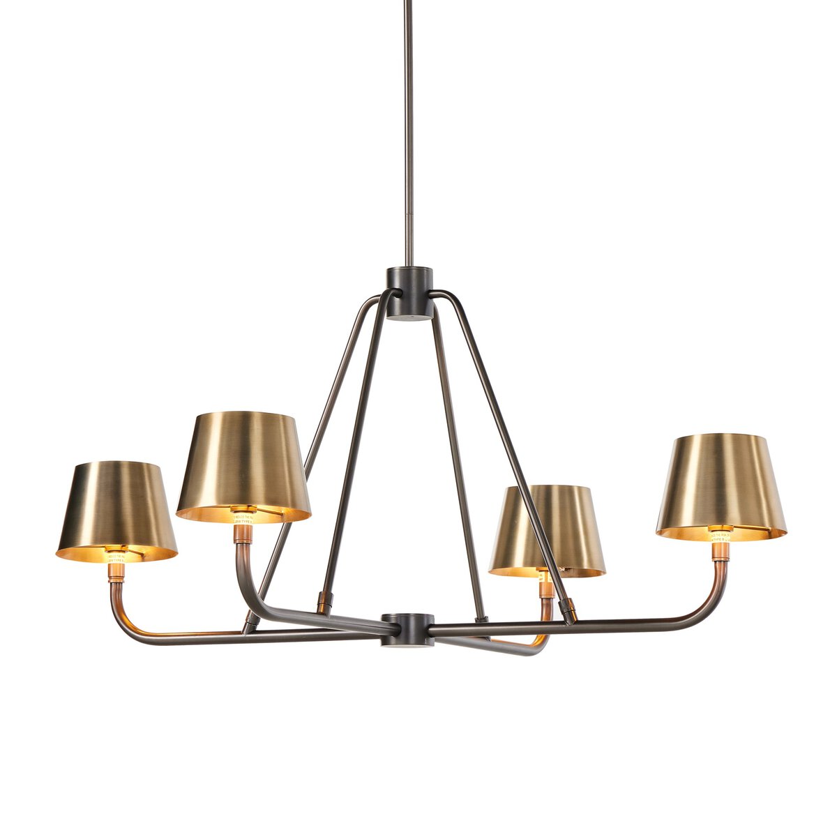 Nook Vintage Industrial Brass Metal Chandelier - Lamp Copper