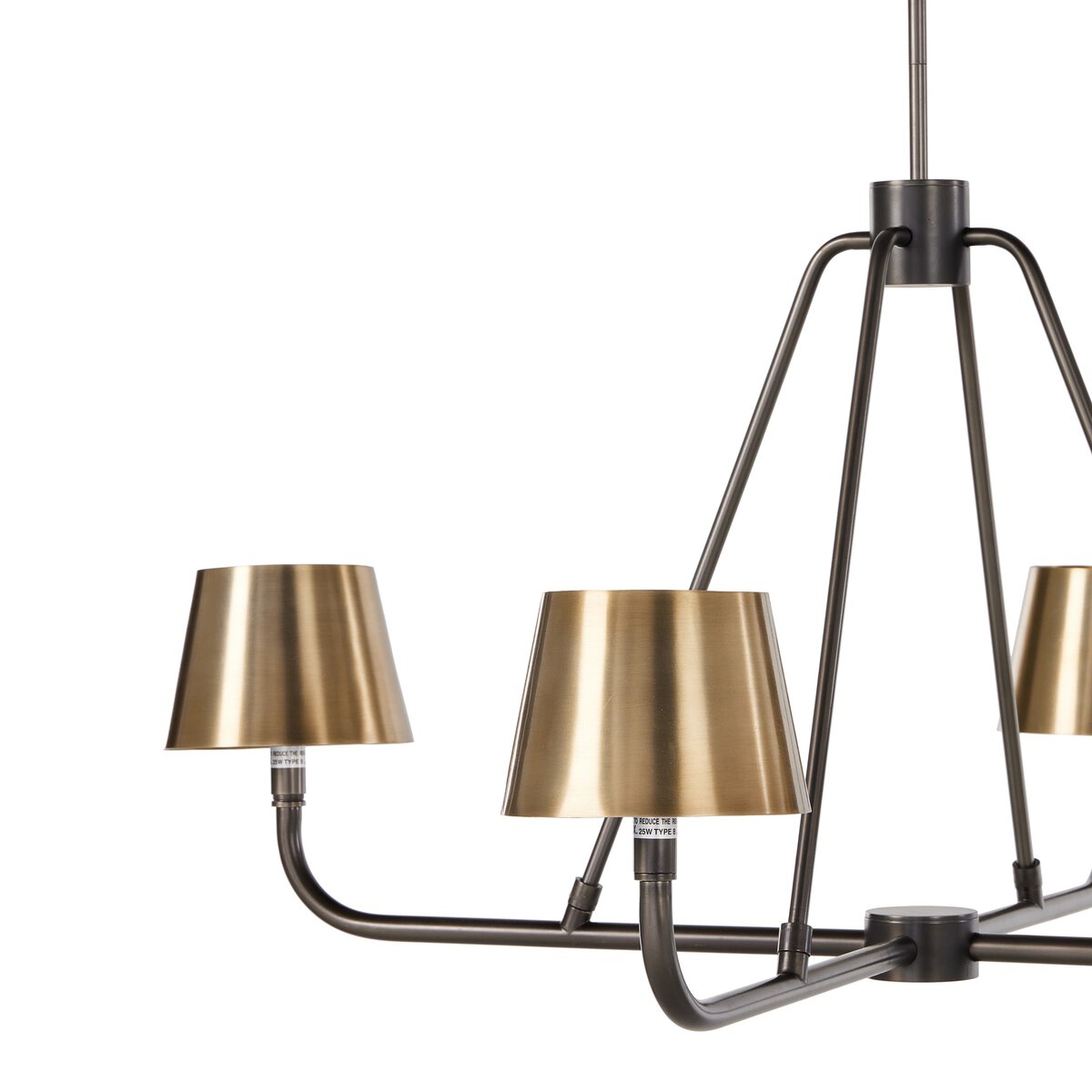 Nook Vintage Industrial Brass Metal Chandelier - Lamp Copper