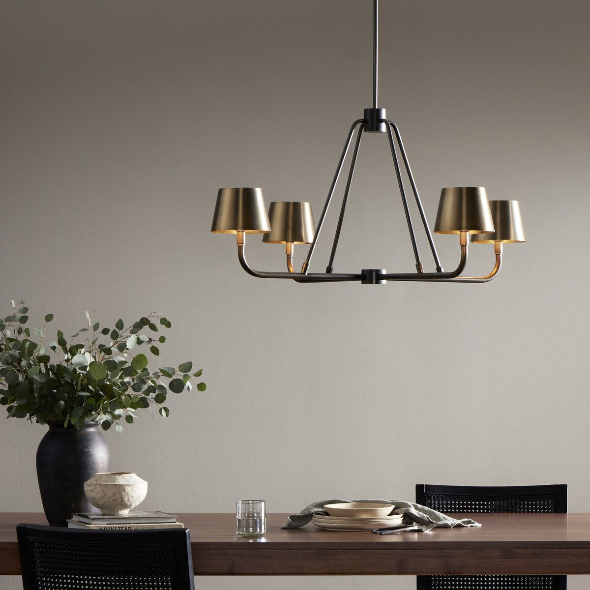 Nook Vintage Industrial Brass Metal Chandelier - Lamp Copper