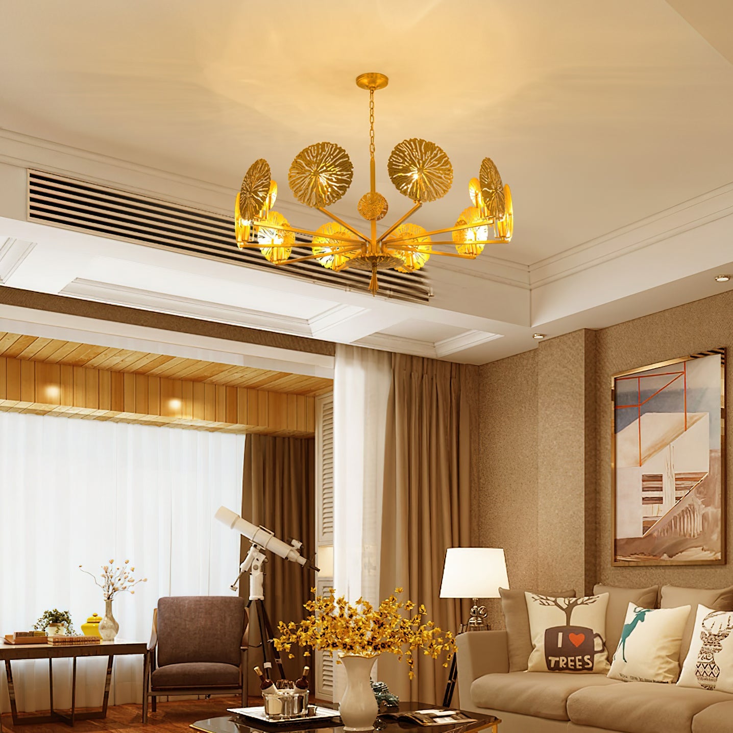 Orb Individual Creativity Brass Metal Chandelier - Lamp Copper