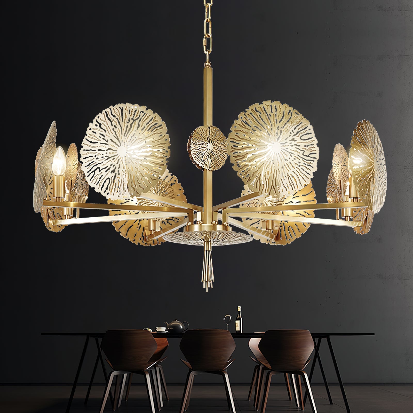 Orb Individual Creativity Brass Metal Chandelier - Lamp Copper