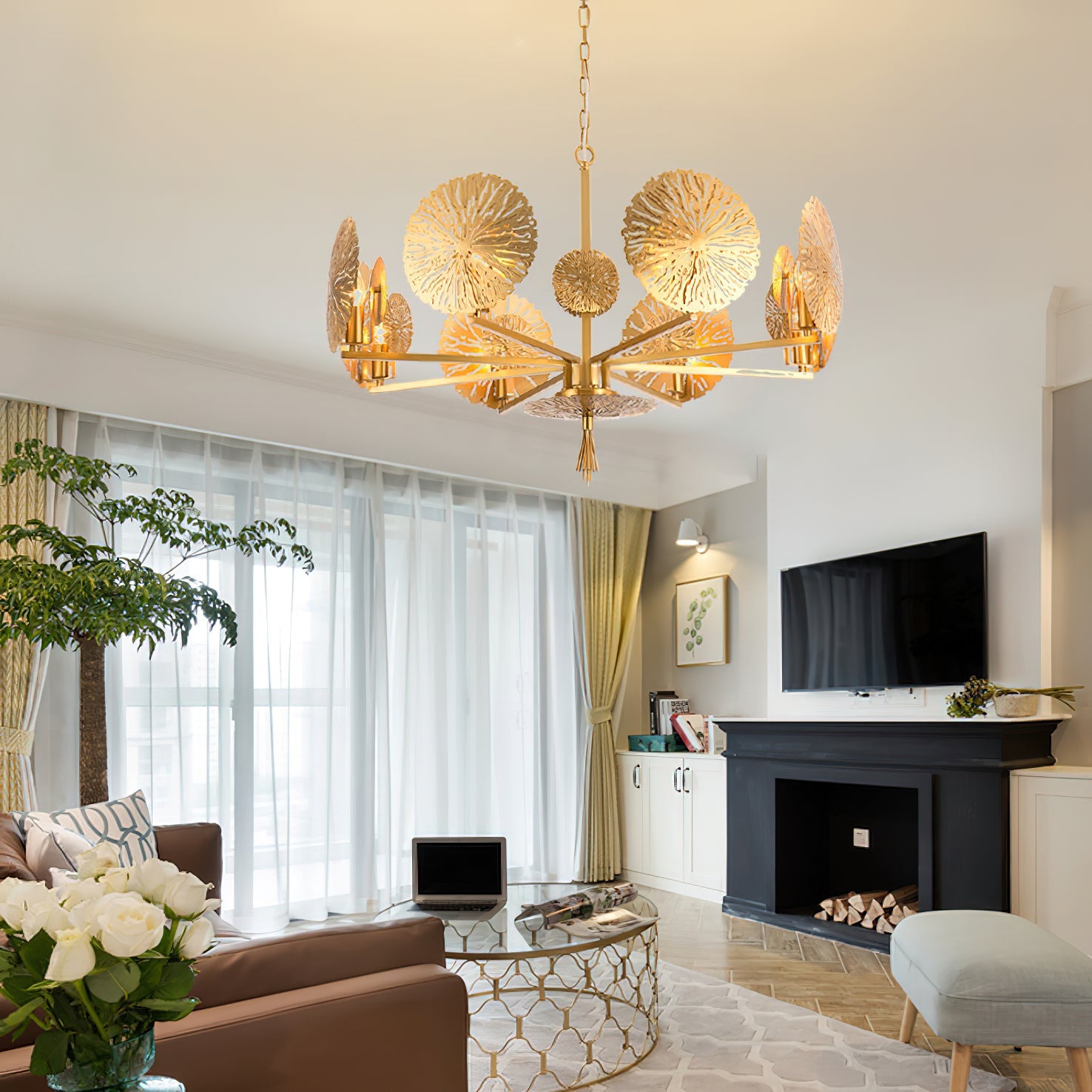 Orb Individual Creativity Brass Metal Chandelier - Lamp Copper