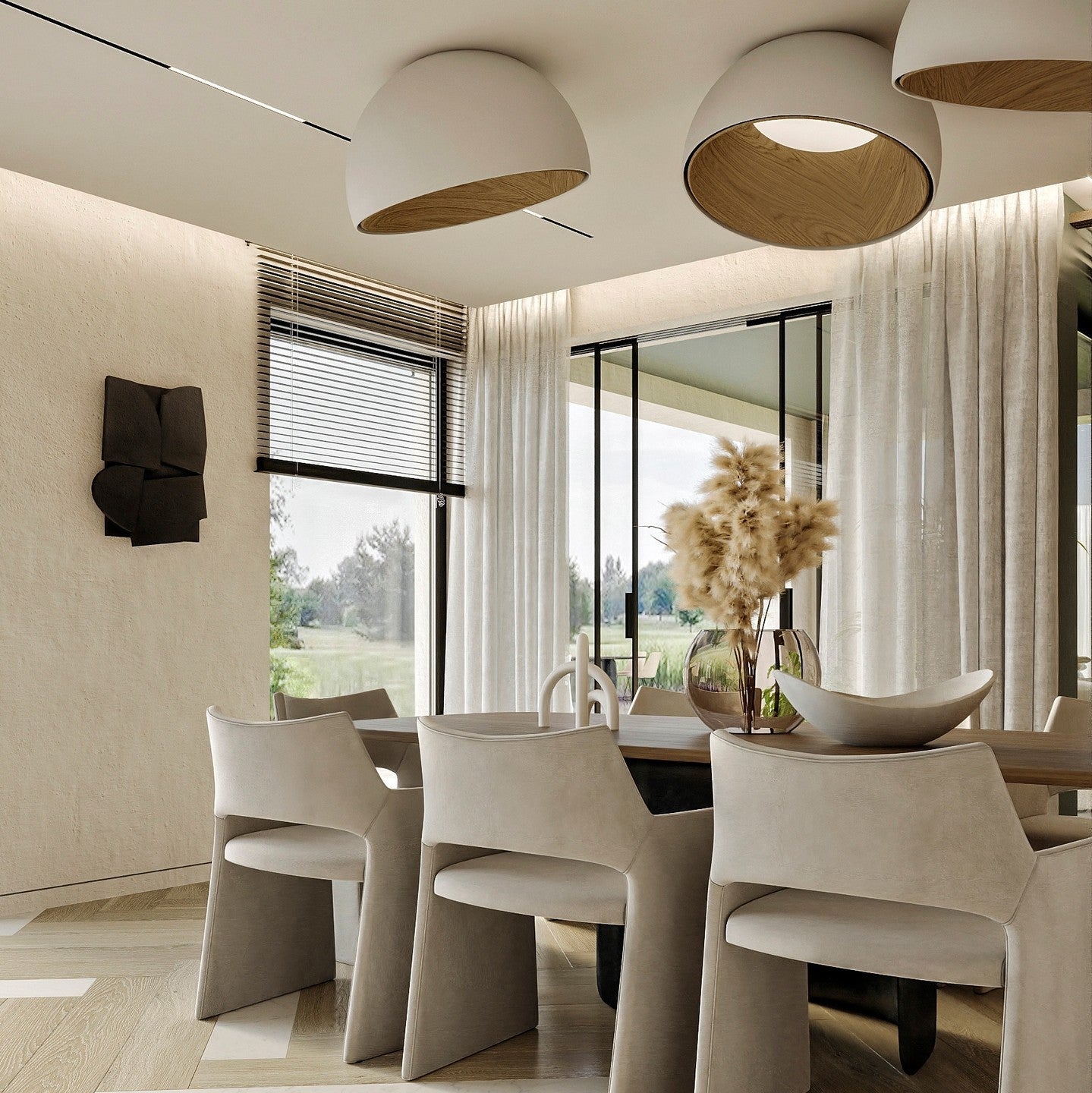 Runa Modern Minimalist Metal Acrylic Ceiling Lamp - Lamp Copper