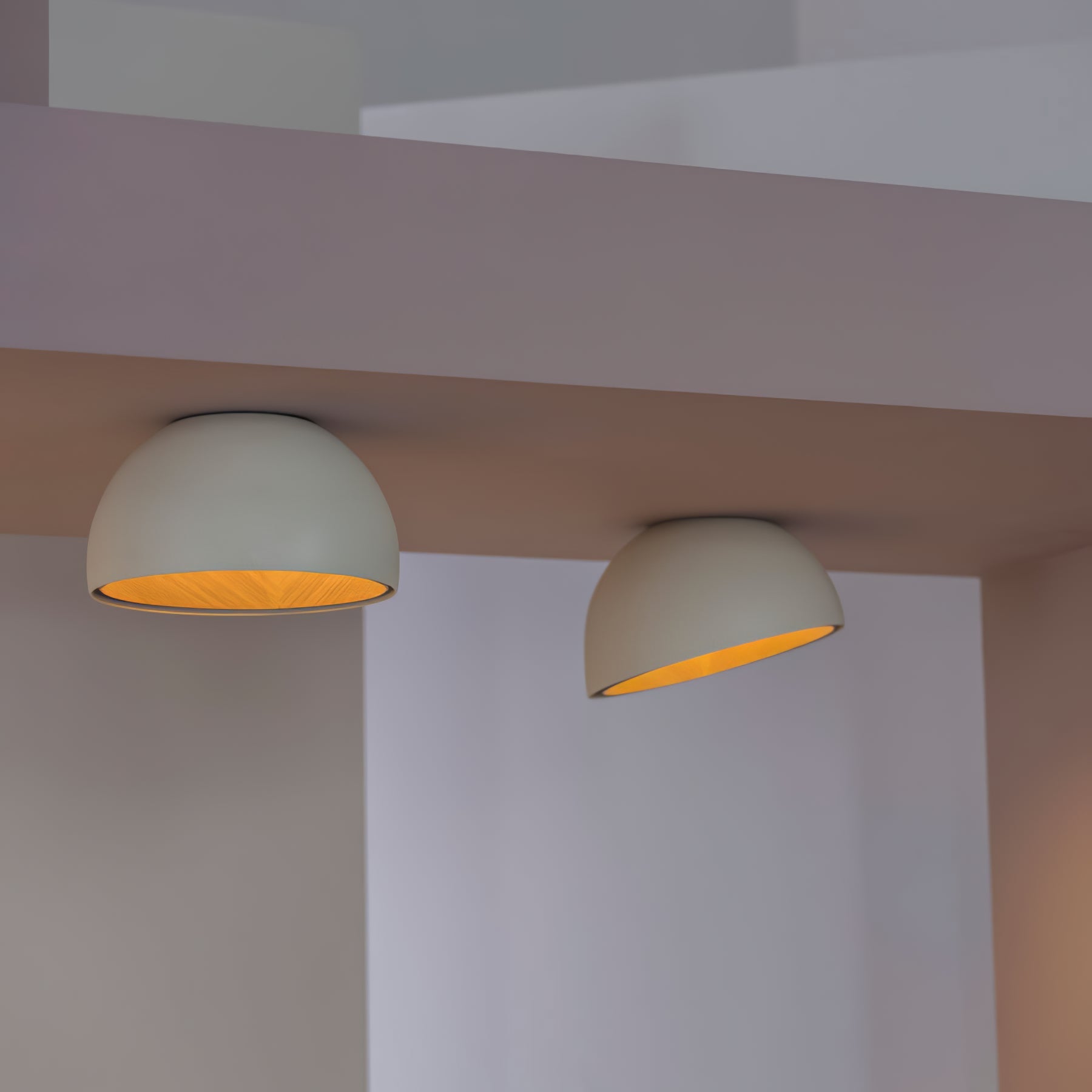 Runa Modern Minimalist Metal Acrylic Ceiling Lamp - Lamp Copper