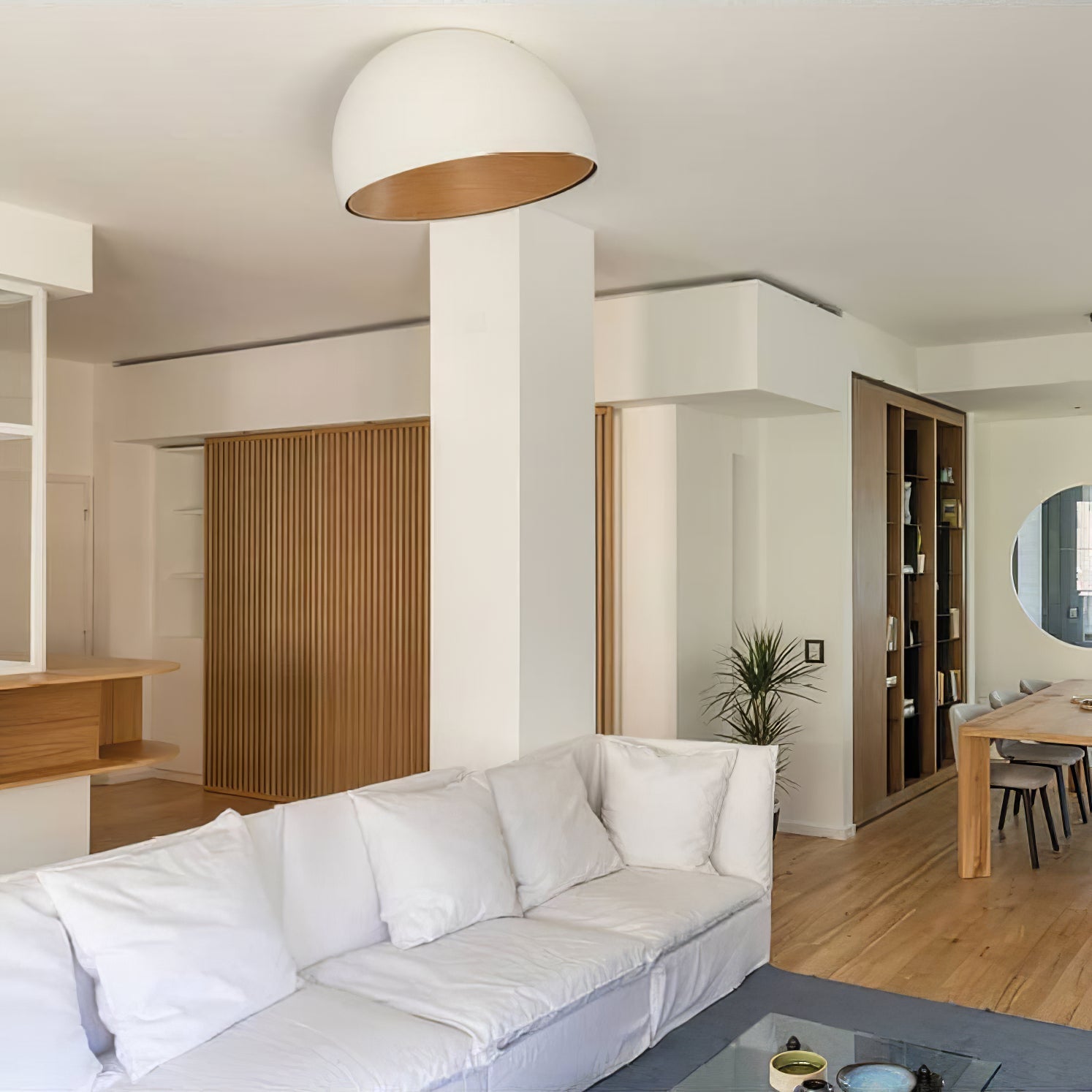 Runa Modern Minimalist Metal Acrylic Ceiling Lamp - Lamp Copper