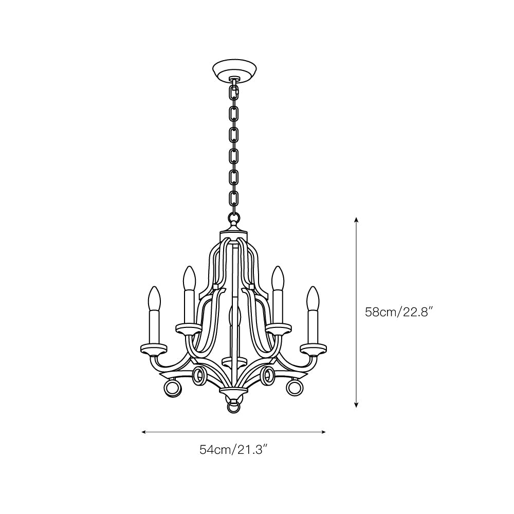 Tinge Vintage Industrial Brass Metal Chandelier - Lamp Copper