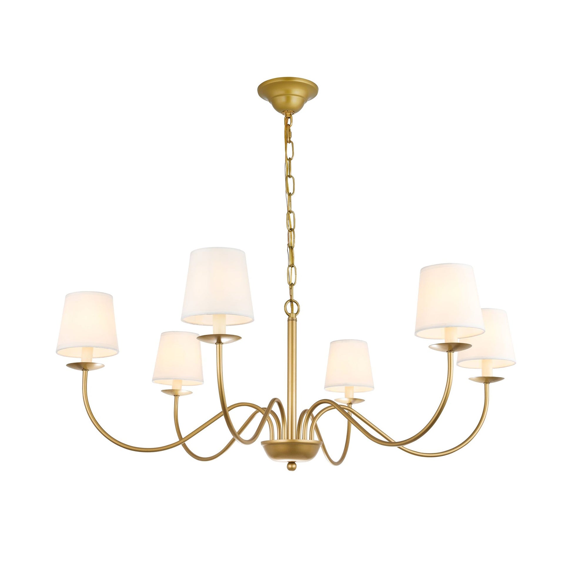 Amble Vintage Industrial Brass Fabric Chandelier - Lamp Copper