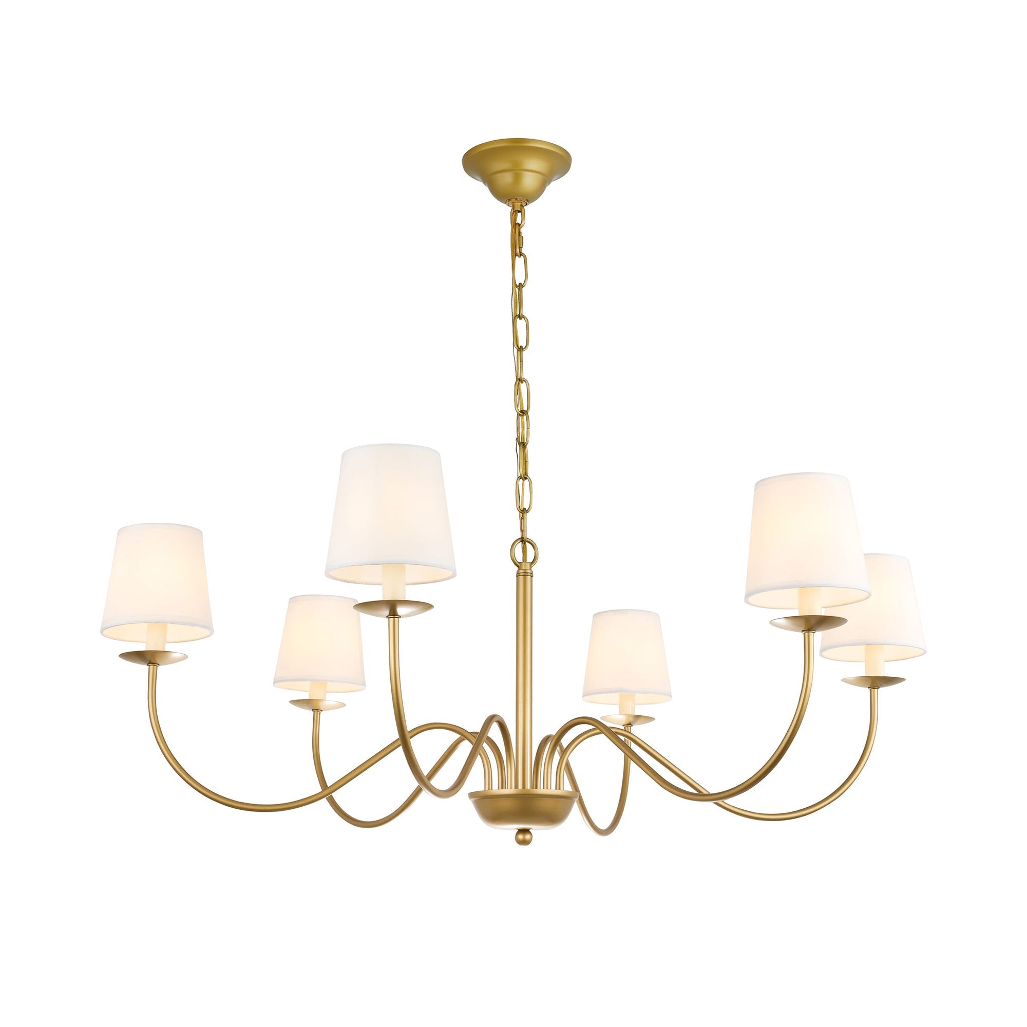 Amble Vintage Industrial Brass Fabric Chandelier - Lamp Copper