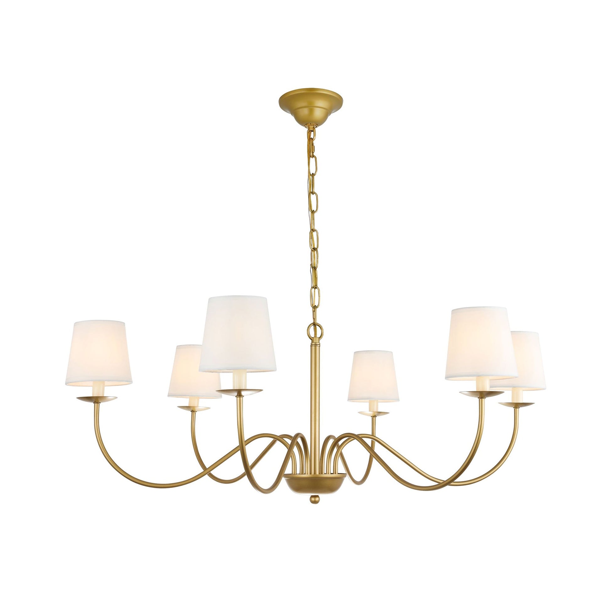 Amble Vintage Industrial Brass Fabric Chandelier - Lamp Copper