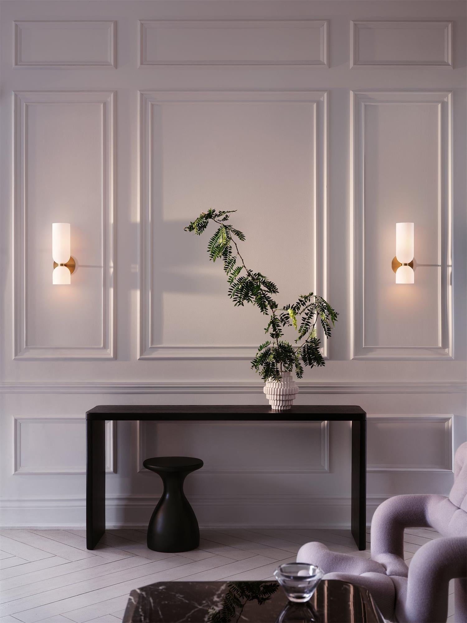 Chime Modern Minimalist Brass Glass Wall Lamp - Lamp Copper