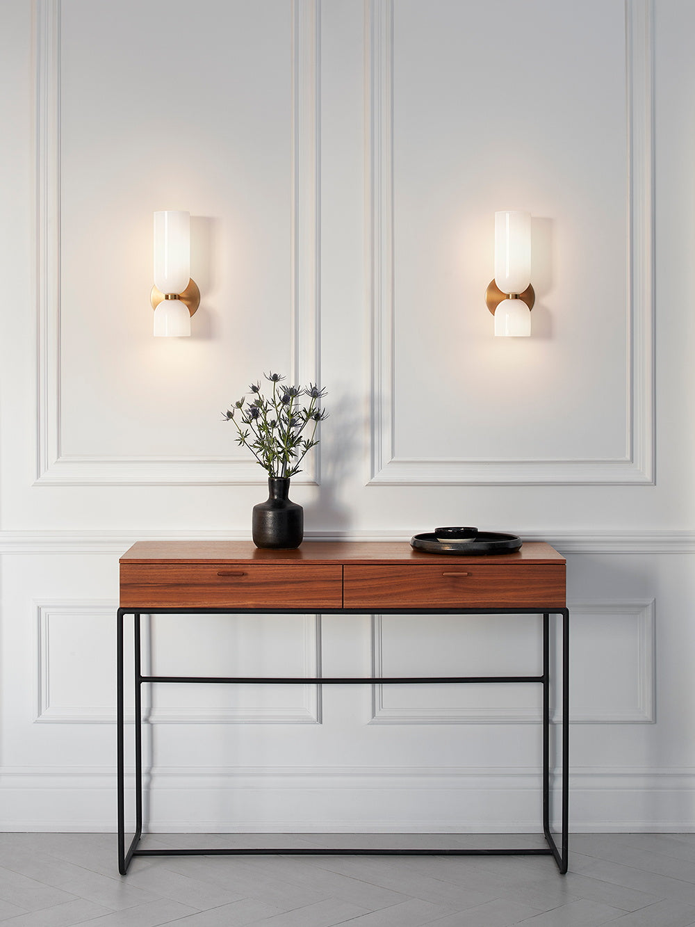 Chime Modern Minimalist Brass Glass Wall Lamp - Lamp Copper