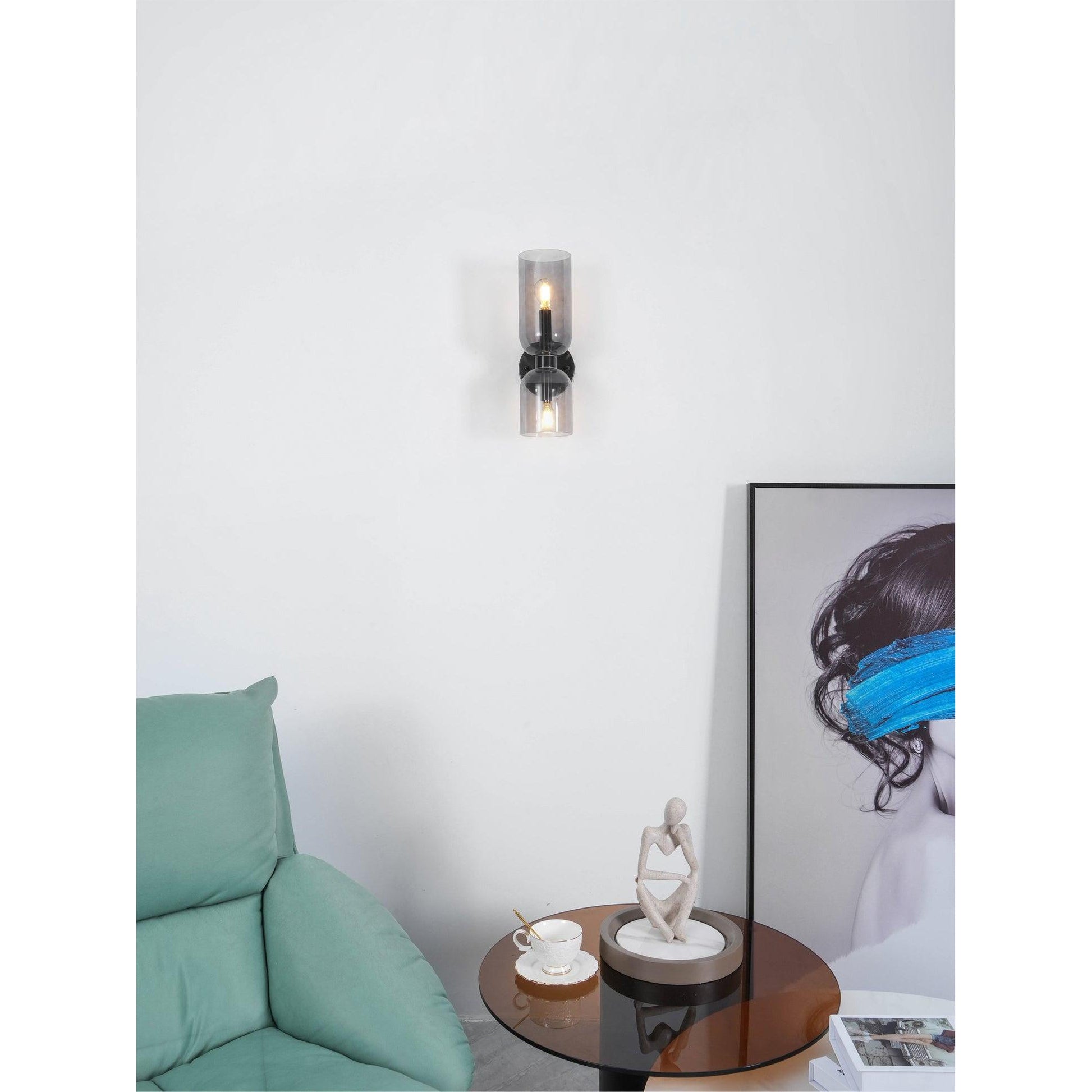 Chime Modern Minimalist Brass Glass Wall Lamp - Lamp Copper