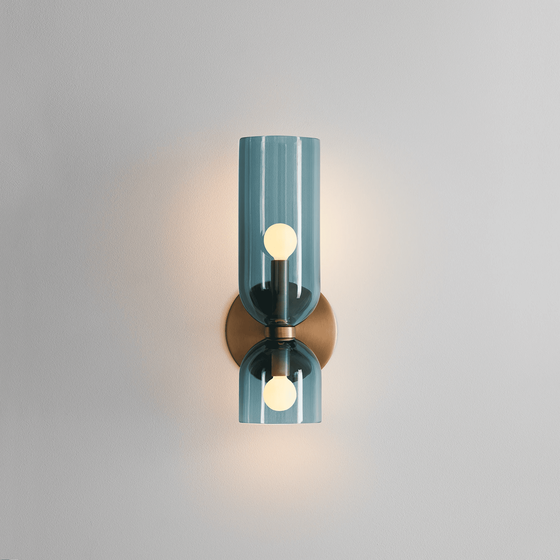 Chime Modern Minimalist Brass Glass Wall Lamp - Lamp Copper