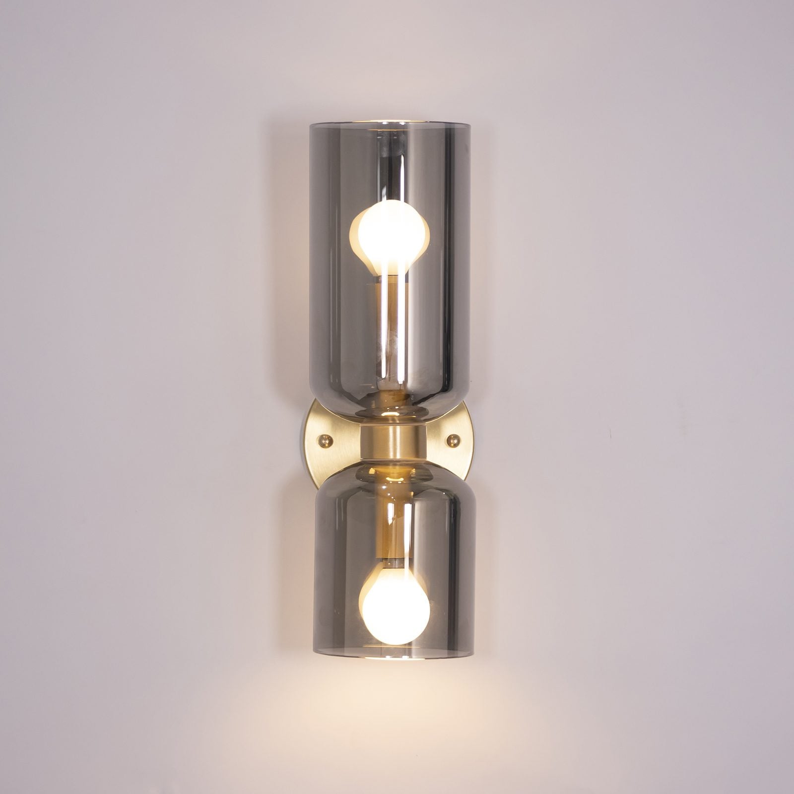 Chime Modern Minimalist Brass Glass Wall Lamp - Lamp Copper