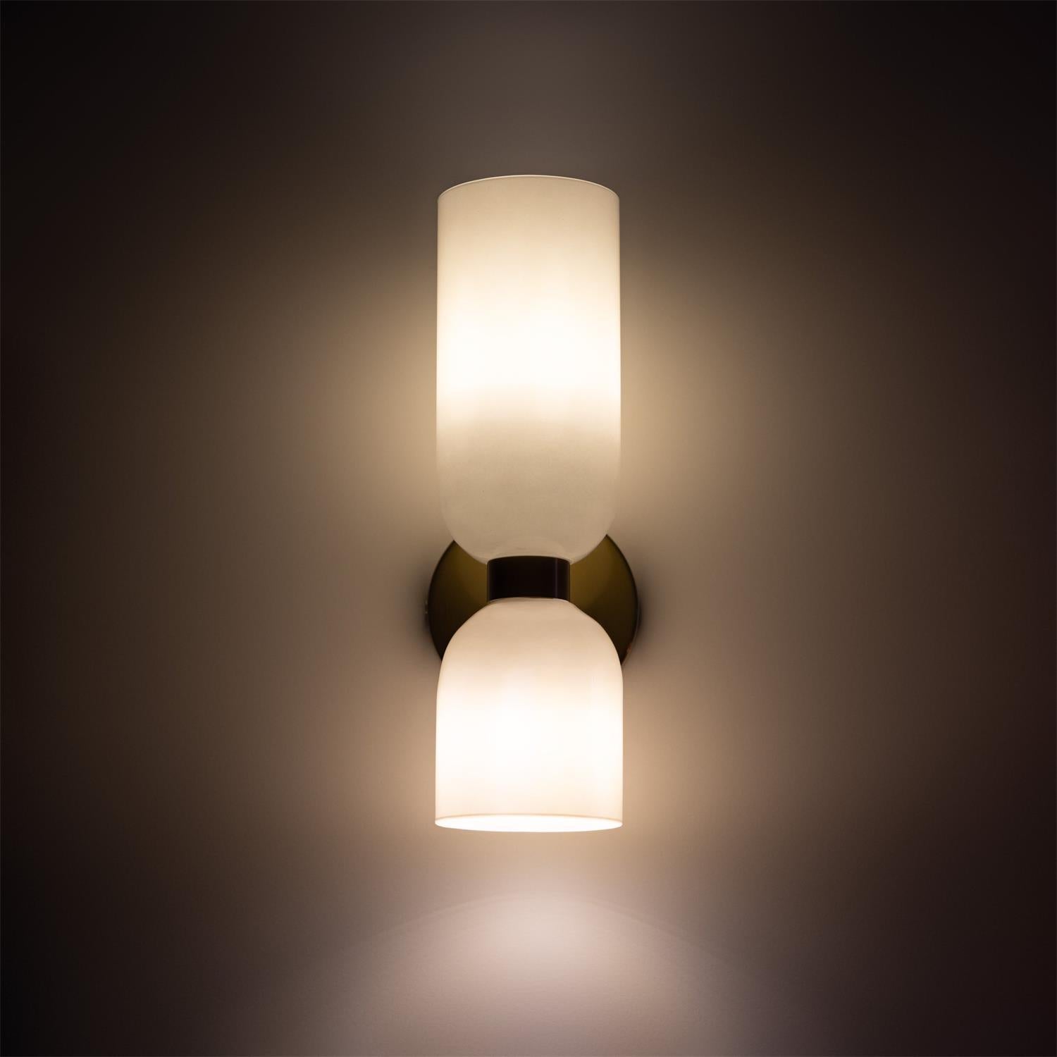 Chime Modern Minimalist Brass Glass Wall Lamp - Lamp Copper