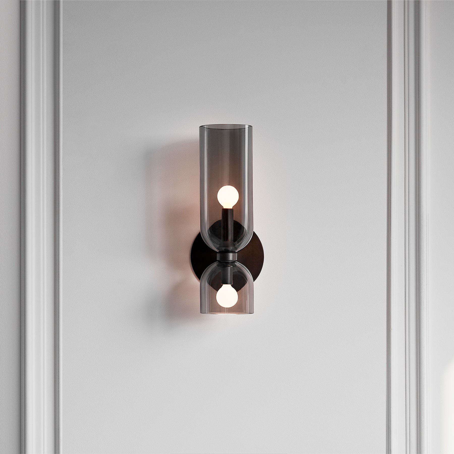 Chime Modern Minimalist Brass Glass Wall Lamp - Lamp Copper