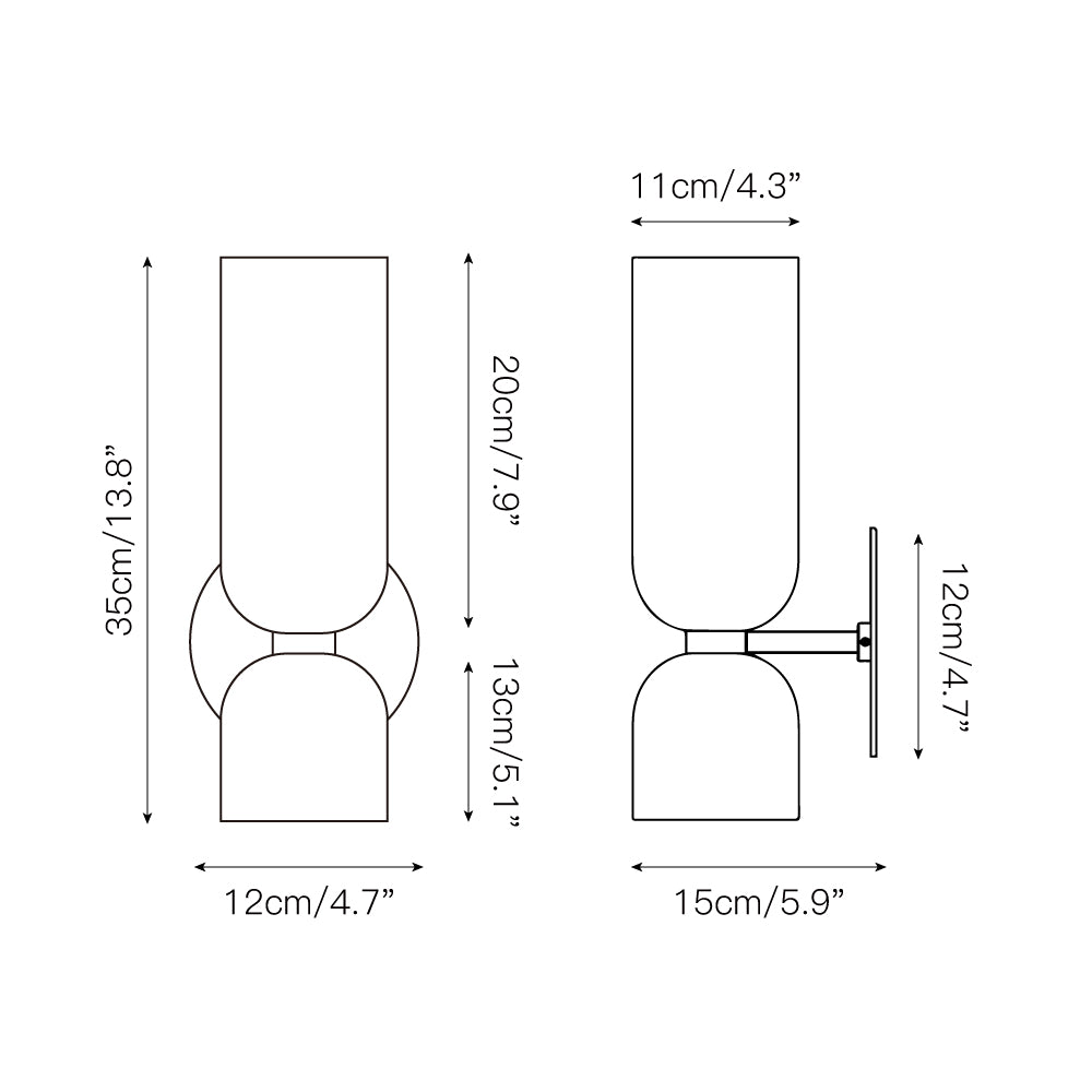 Chime Modern Minimalist Brass Glass Wall Lamp - Lamp Copper
