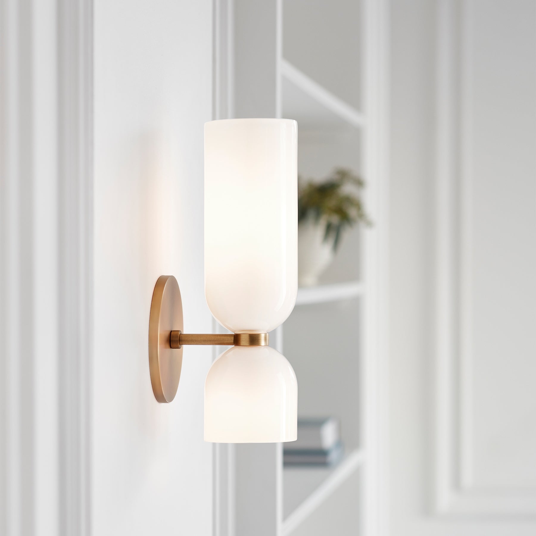 Chime Modern Minimalist Brass Glass Wall Lamp - Lamp Copper