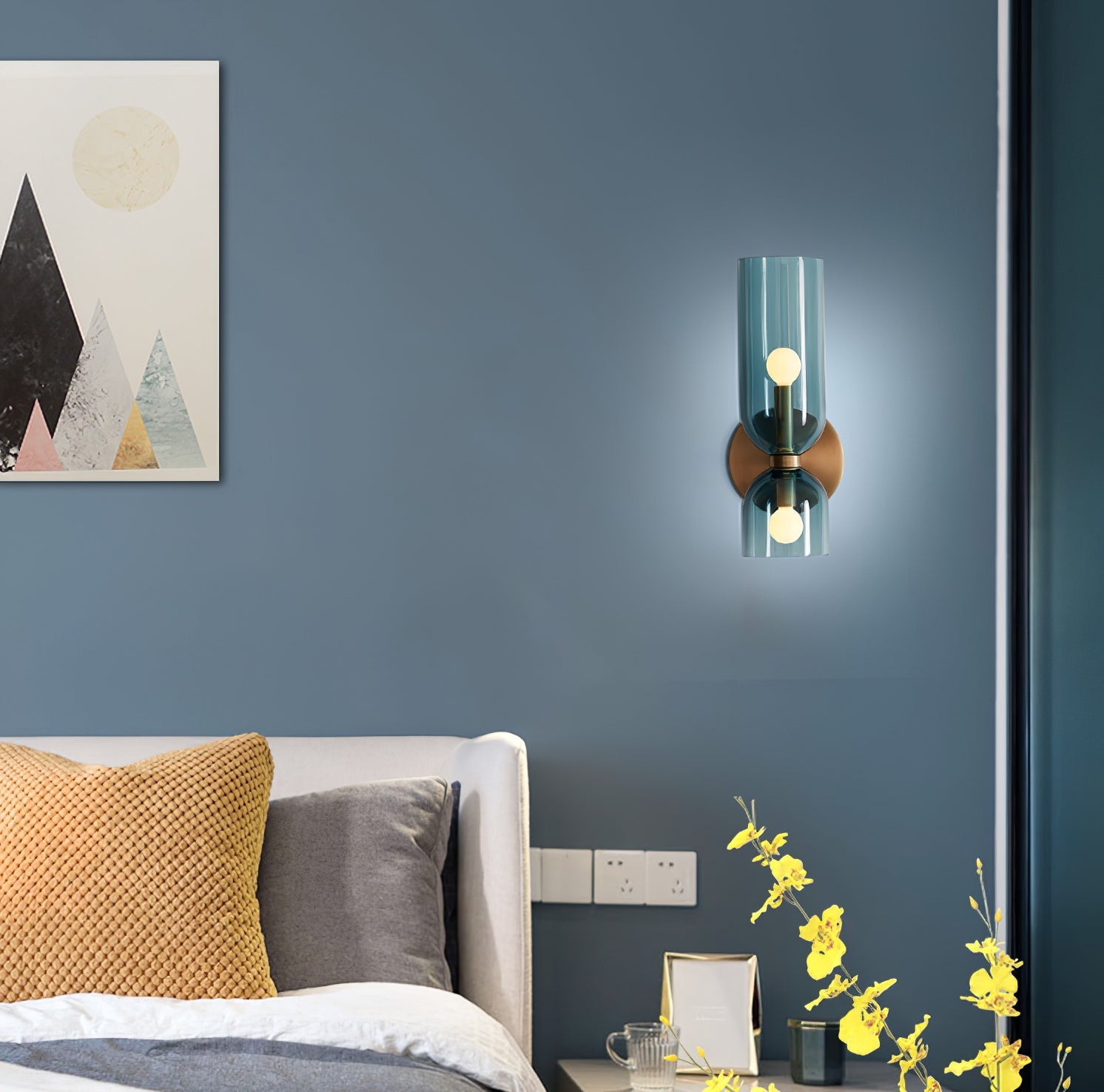 Chime Modern Minimalist Brass Glass Wall Lamp - Lamp Copper