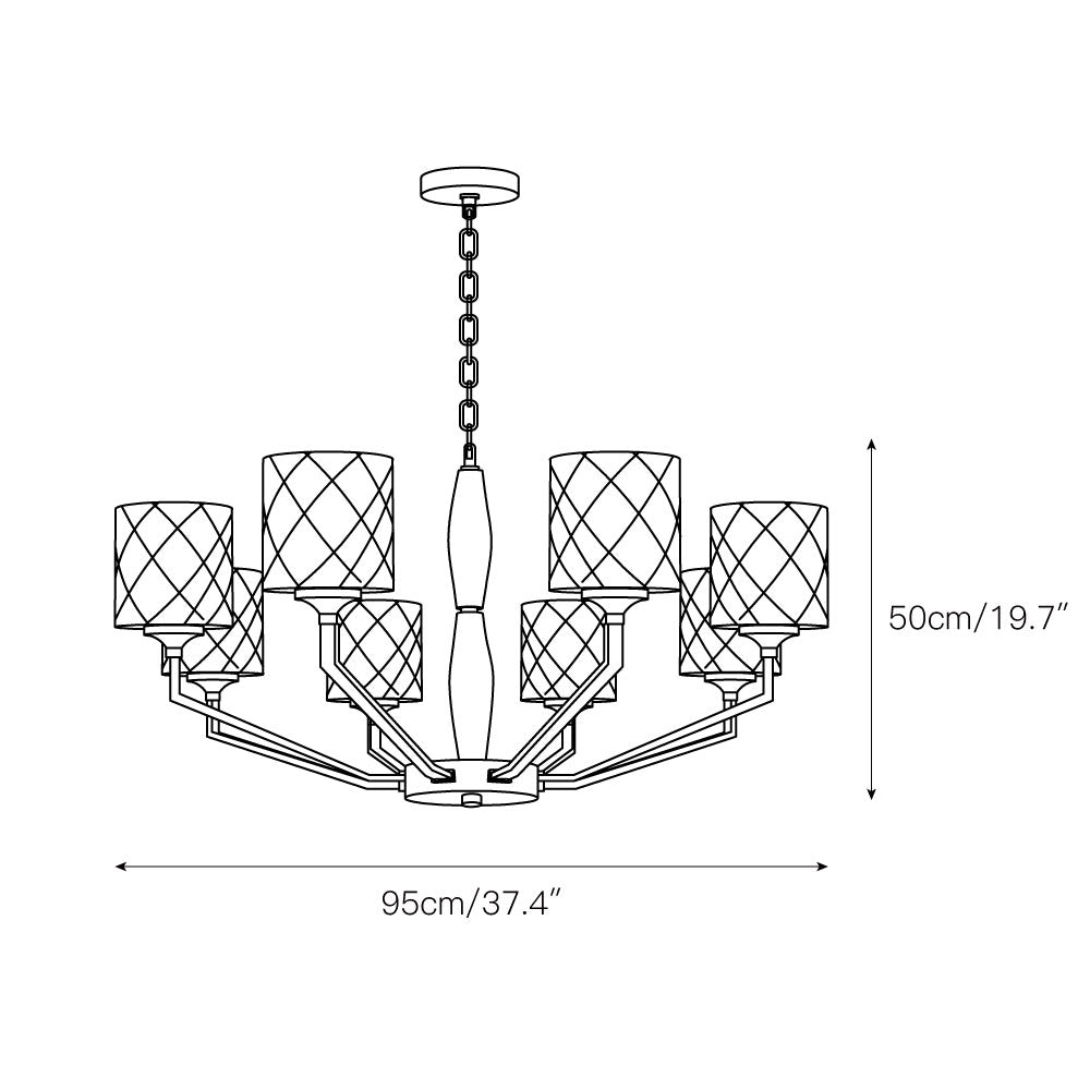 Dew Postmodern Luxury Brass Glass Chandelier - Lamp Copper