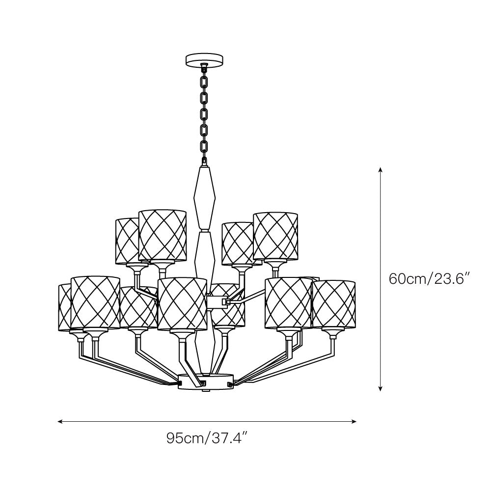 Dew Postmodern Luxury Brass Glass Chandelier - Lamp Copper