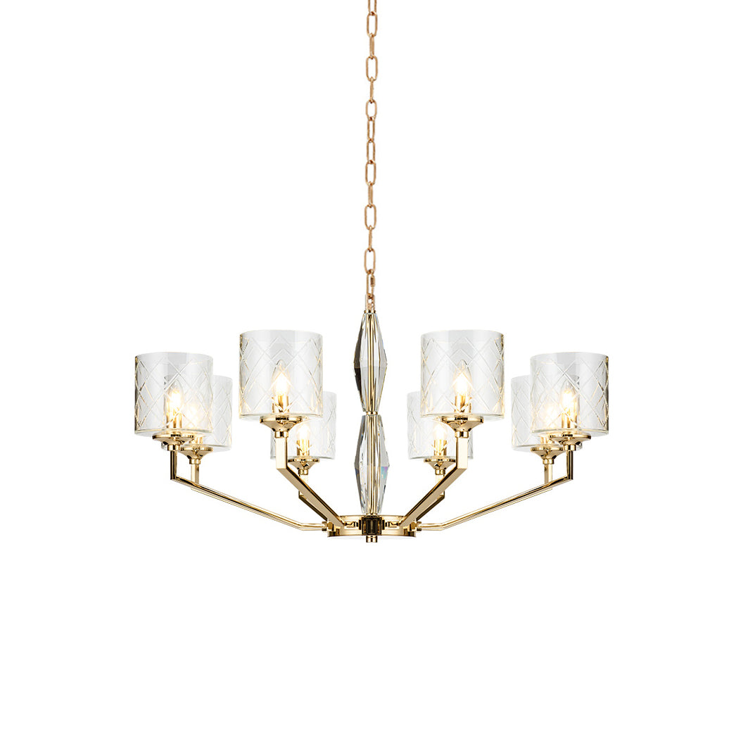 Dew Postmodern Luxury Brass Glass Chandelier - Lamp Copper