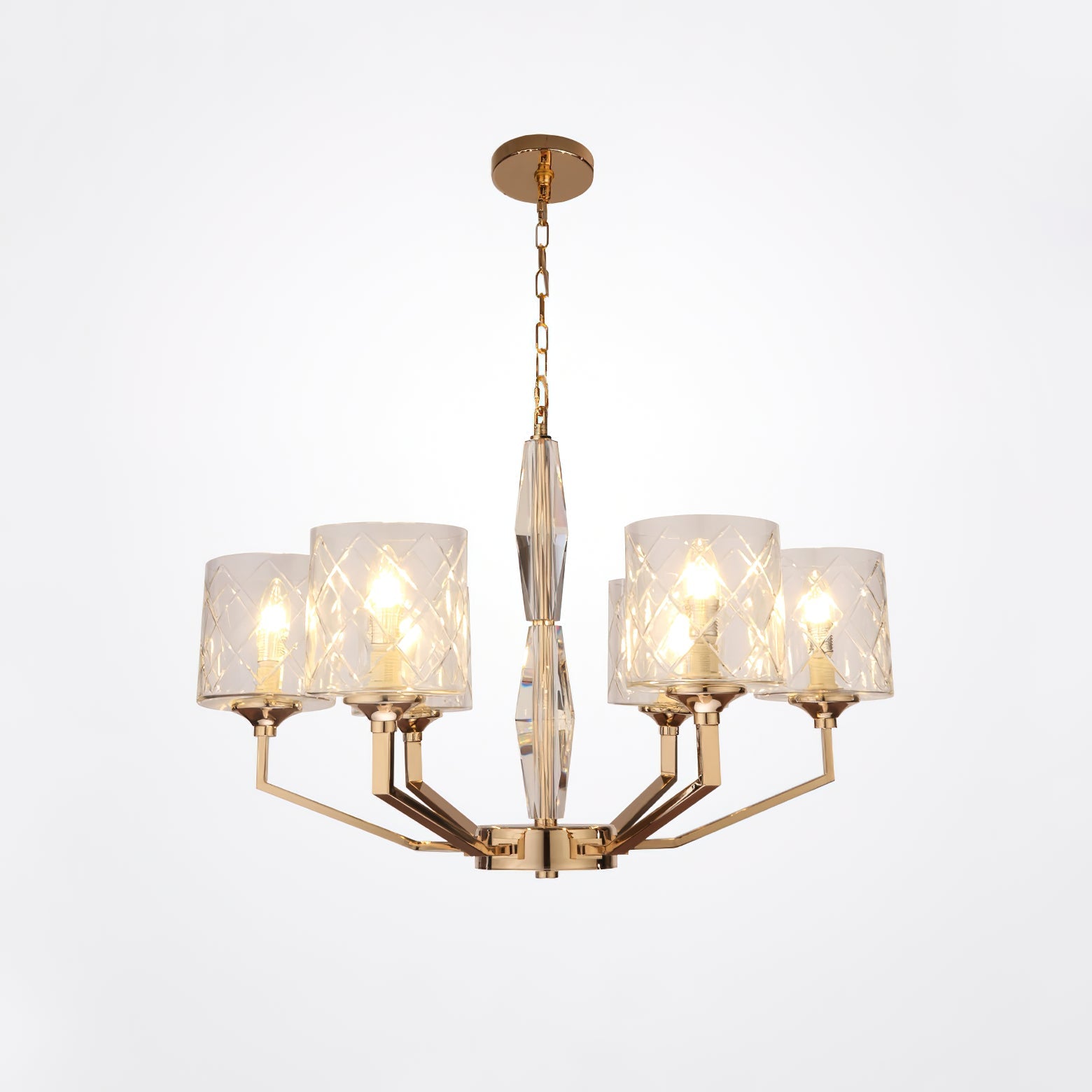 Dew Postmodern Luxury Brass Glass Chandelier - Lamp Copper