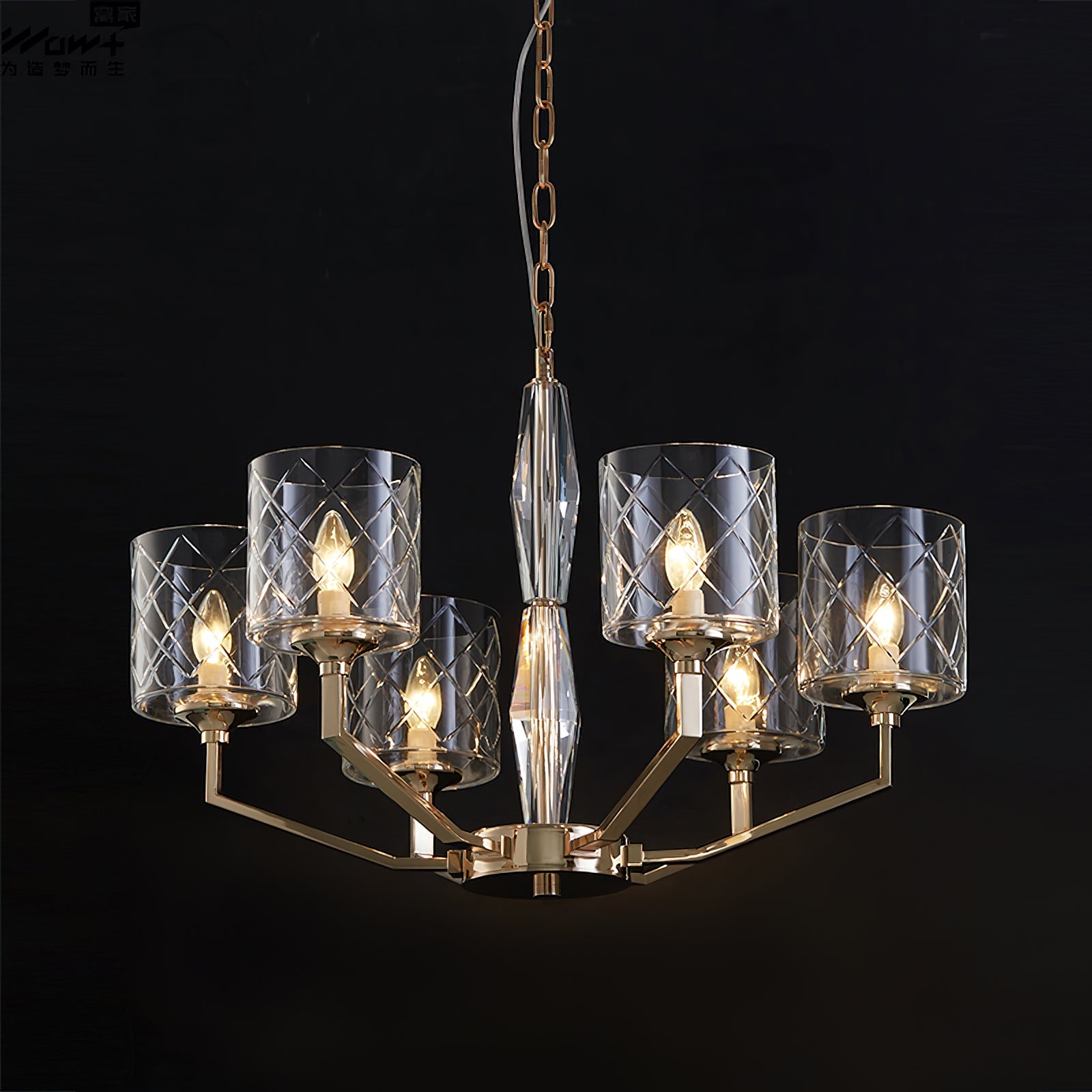 Dew Postmodern Luxury Brass Glass Chandelier - Lamp Copper