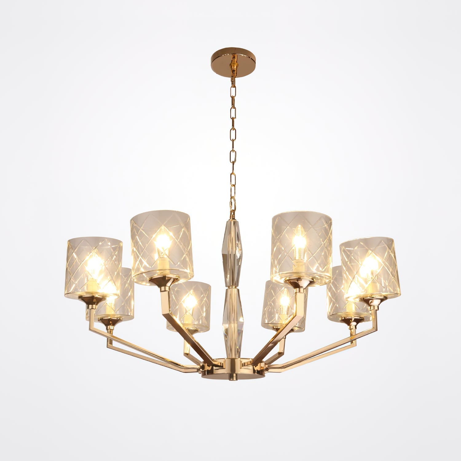 Dew Postmodern Luxury Brass Glass Chandelier - Lamp Copper