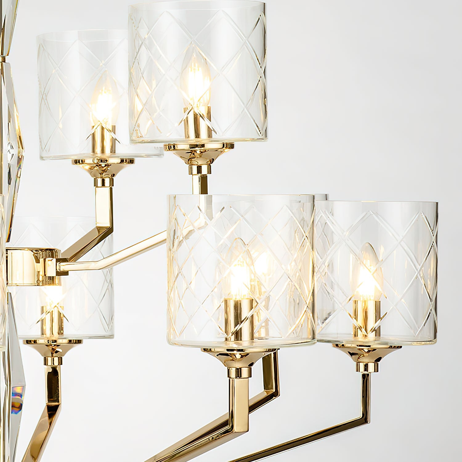 Dew Postmodern Luxury Brass Glass Chandelier - Lamp Copper