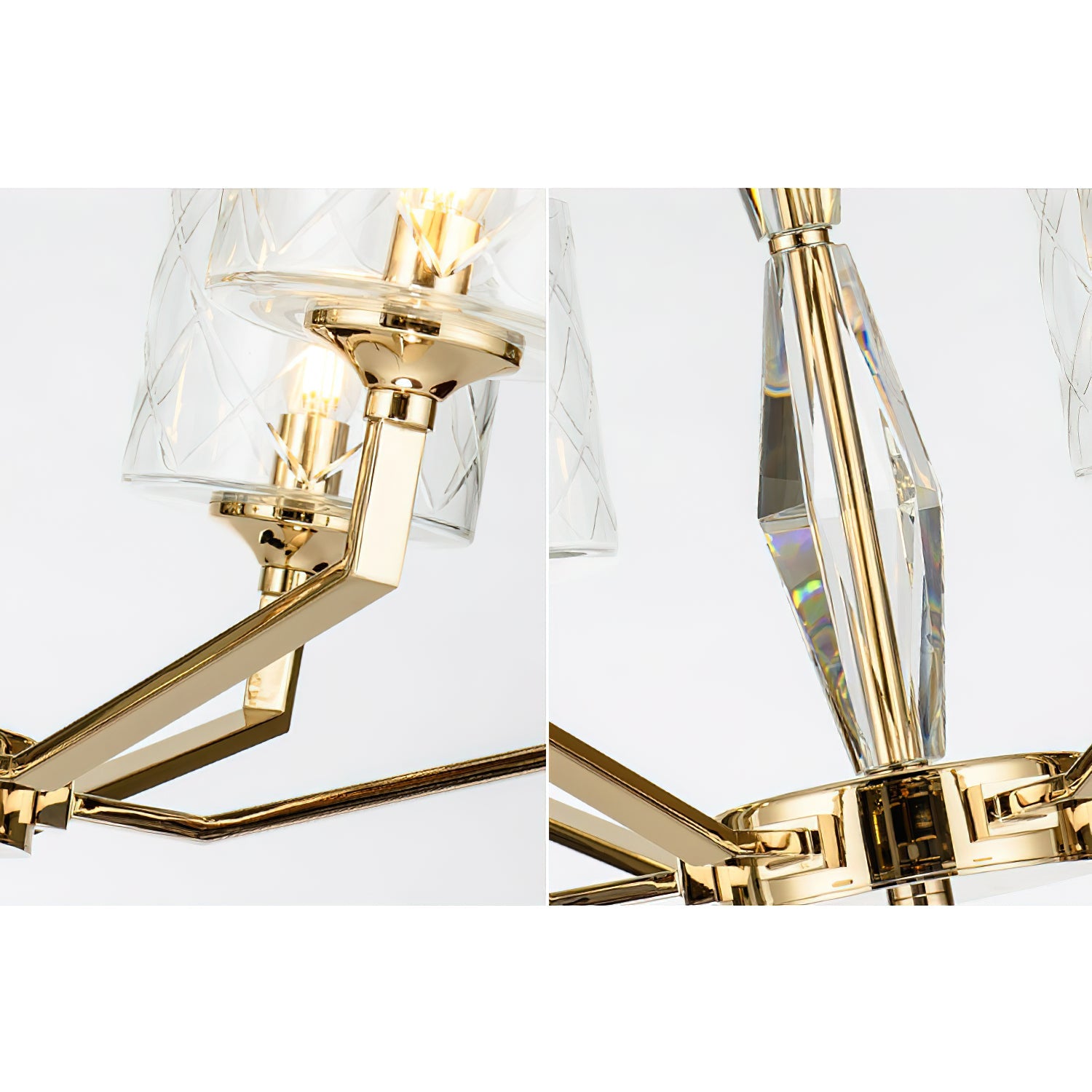 Dew Postmodern Luxury Brass Glass Chandelier - Lamp Copper
