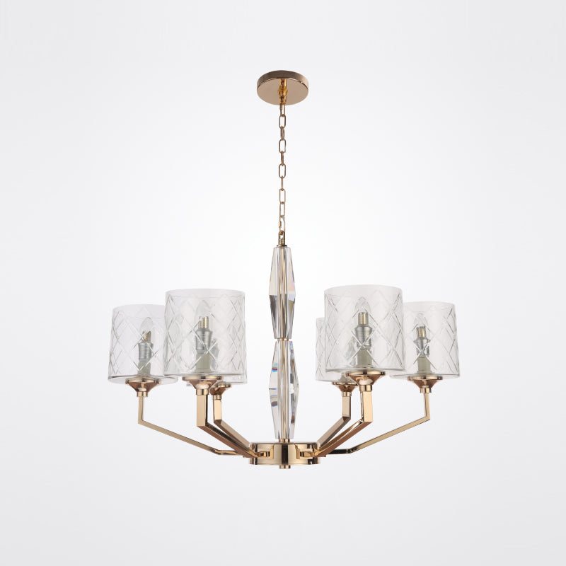 Dew Postmodern Luxury Brass Glass Chandelier - Lamp Copper