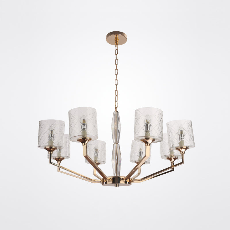 Dew Postmodern Luxury Brass Glass Chandelier - Lamp Copper