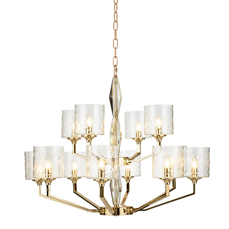 Dew Postmodern Luxury Brass Glass Chandelier - Lamp Copper