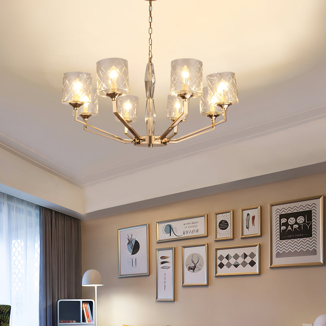 Dew Postmodern Luxury Brass Glass Chandelier - Lamp Copper