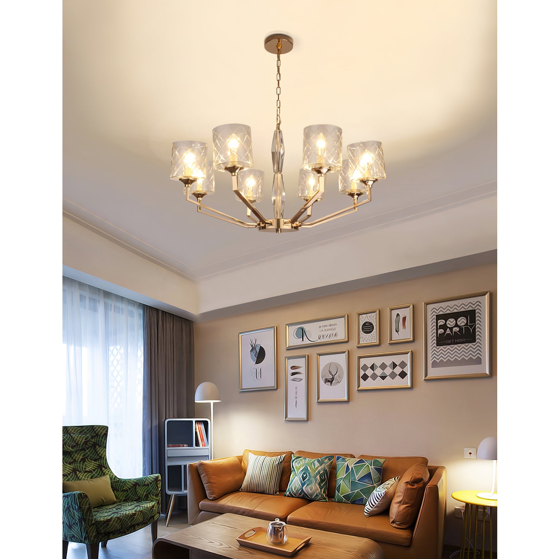 Dew Postmodern Luxury Brass Glass Chandelier - Lamp Copper
