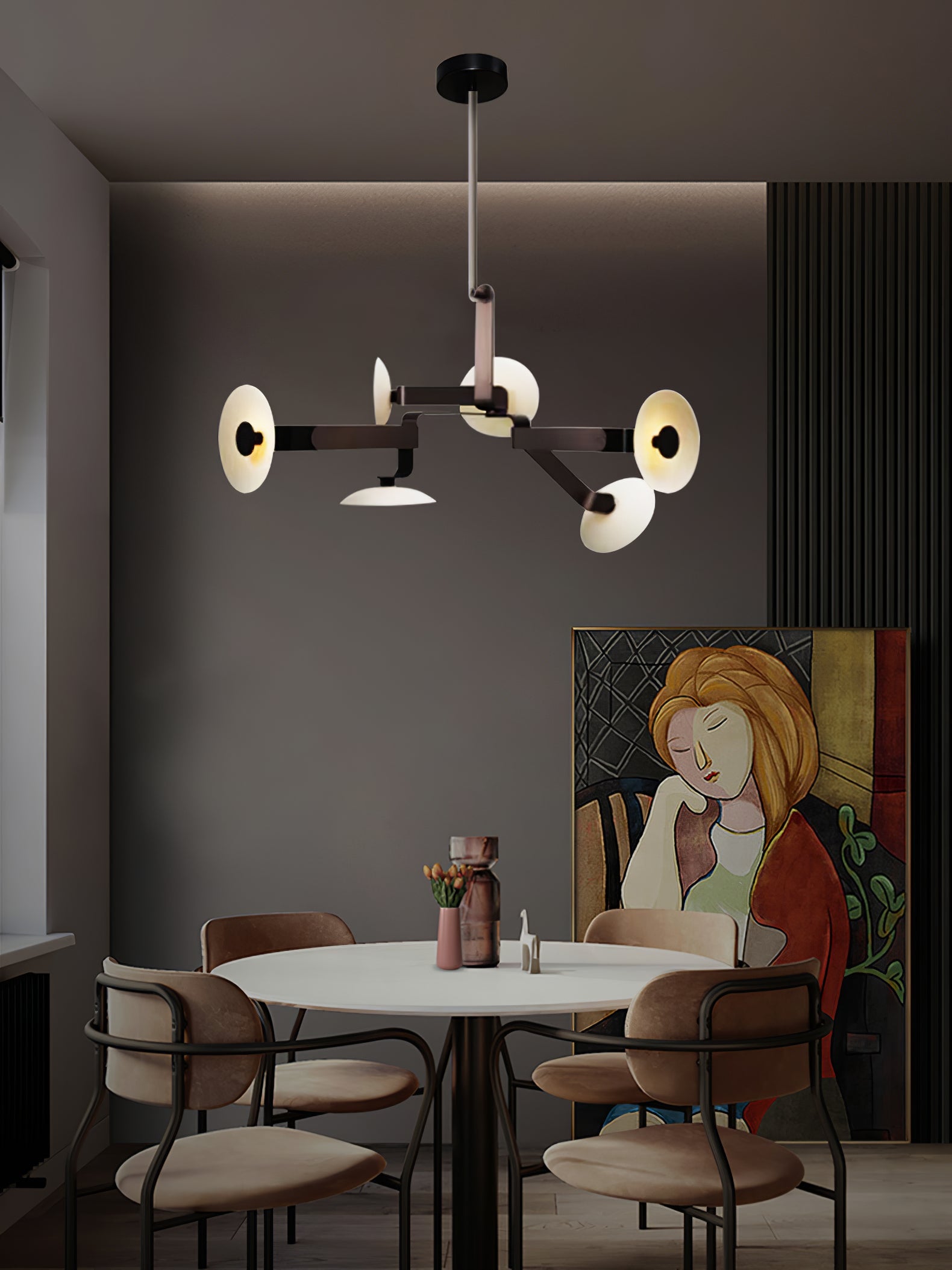 Jade Individual Creativity Brown Metal Chandelier - Lamp Copper