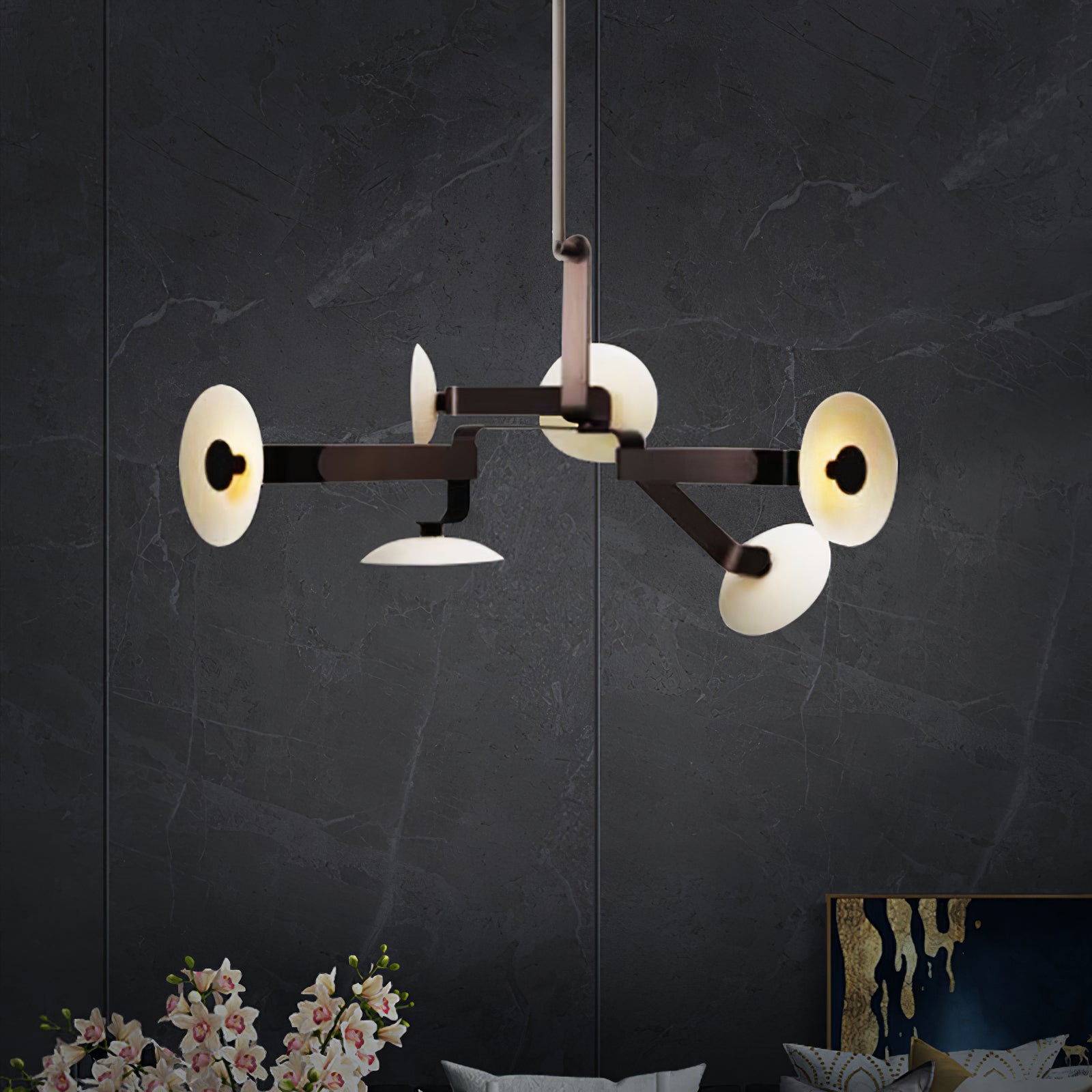 Jade Individual Creativity Brown Metal Chandelier - Lamp Copper