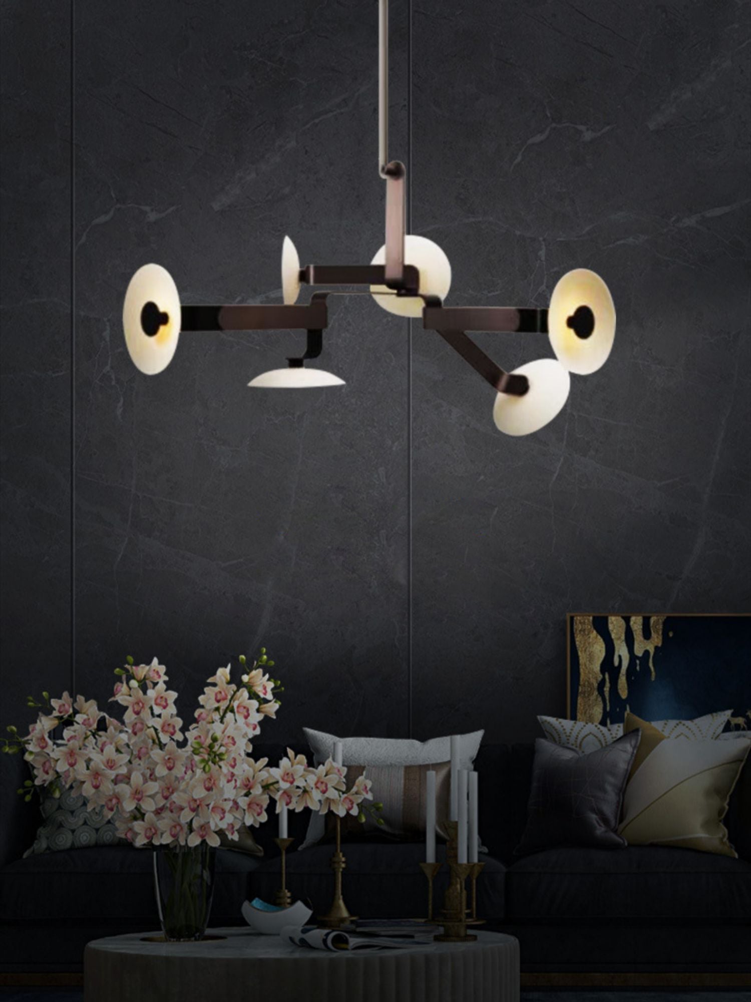 Jade Individual Creativity Brown Metal Chandelier - Lamp Copper